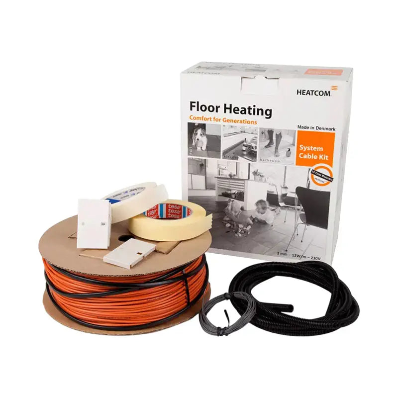 Gulvvarme kabel kit u. termostat