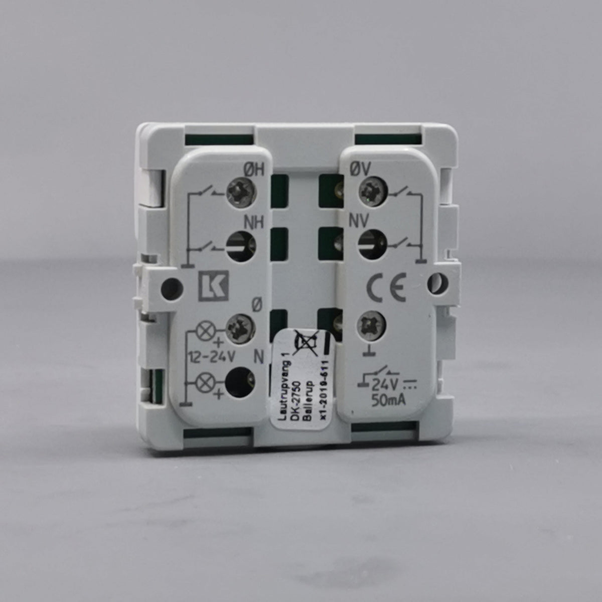 Fuga Svagstrømstryk 2 slutte og 1 lysdiode hvid (360° frame 12)