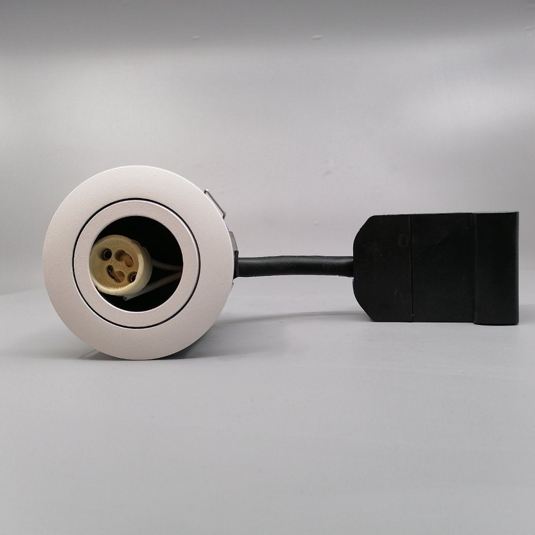 Indbygningsspots m. GU10 fatning G2 - rund, mat hv (360° frame 2)