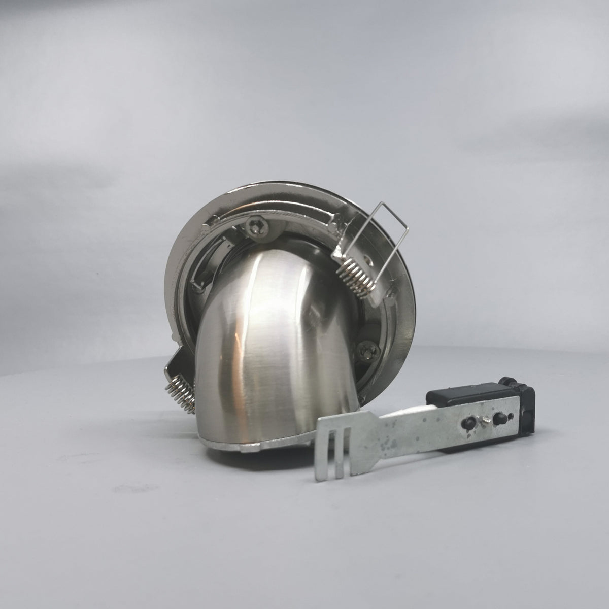 Downlight 12V GU4 max 50W Børstet 90° kipbar + 360° rotering (360° frame 14)