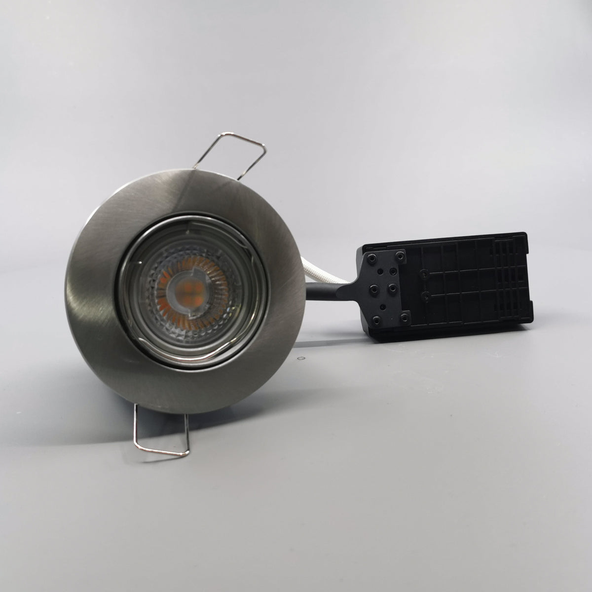LED spot 5W dæmpbar flimmerfri 2700K 430Lm - Rund, børstet (360° frame 24)