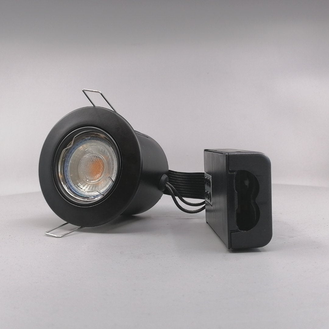 Pro indbygningsspot m. 3-Trins dæmpbar LED pære 3000K - Mat sort (360° frame 3)