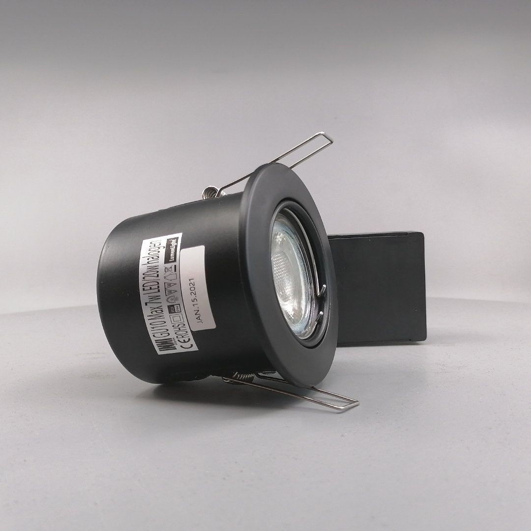 Pro indbygningsspot m. 3-Trins dæmpbar LED pære 3000K - Mat sort (360° frame 21)