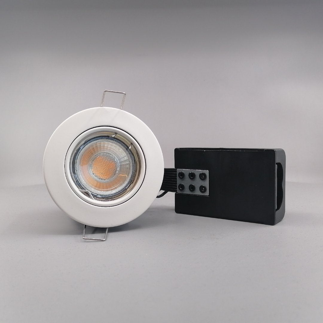 Pro indbygningsspot m. 3-Trins dæmpbar LED pære 3000K - Mat hvid (360° frame 24)