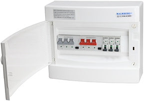 Færdigmonteret gruppetavle - 1xKombi 16A 3P+N + 1xKombi 10A 3P+N + 3xKombi 10A 1P+N