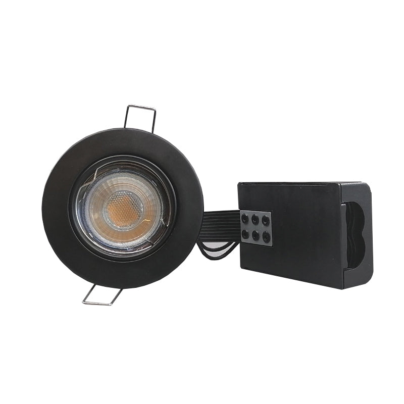 Pro indbygningsspot m. 3-trins dæmpbar LED pære 2700K - Sort