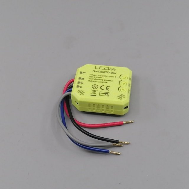 LED-dåse-Lysdæmper 5-250W - Justerbar dæmpning (360° frame 25)
