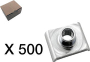 MØTRIKSTYKKE, M10, SKINNESYSTEM 500 STK.