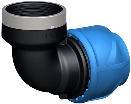 +GF+ iJOINT 25 mm x 3/4" vinkel 90° med muffe, PP, PN16