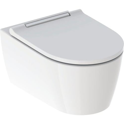 Geberit ONE Rimfree toiletskål med krom kant inkl. toiletsæde
