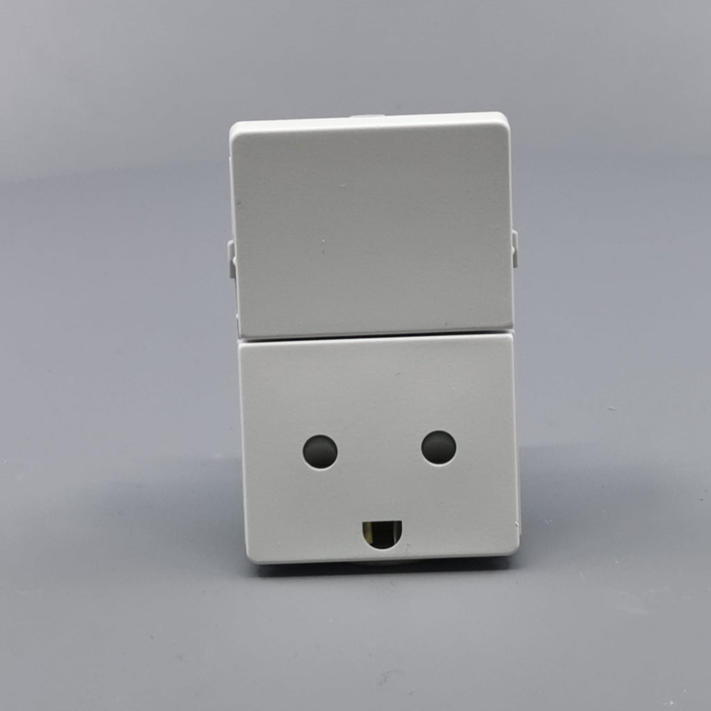 Fuga stikkontakt med jord og afbryder 1½ modul 2-pol - hvid