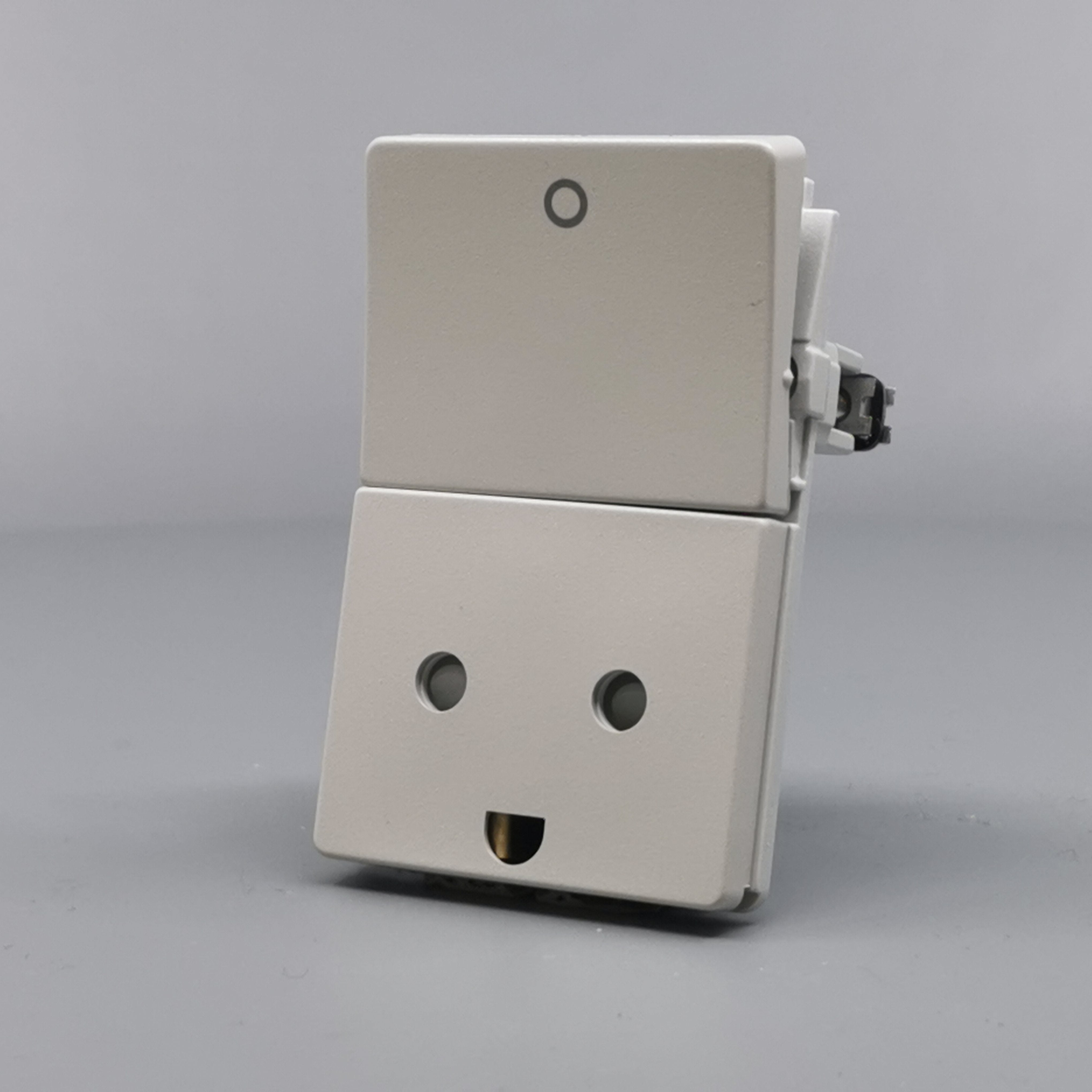 LK FUGA stikk med 2-pol afbryder 2-pol m j lysegrå