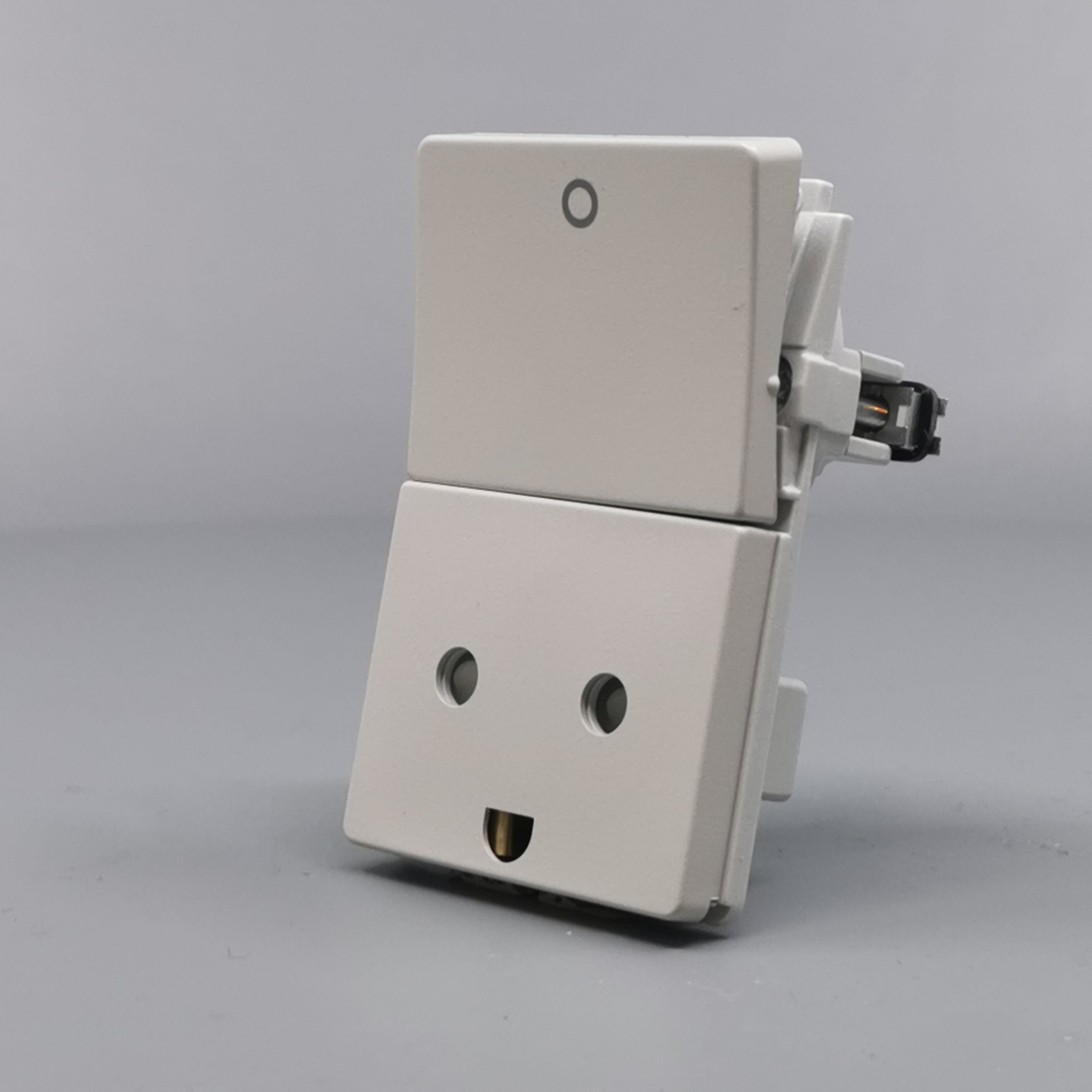 LK FUGA stikk med 2-pol afbryder 2-pol m j lysegrå