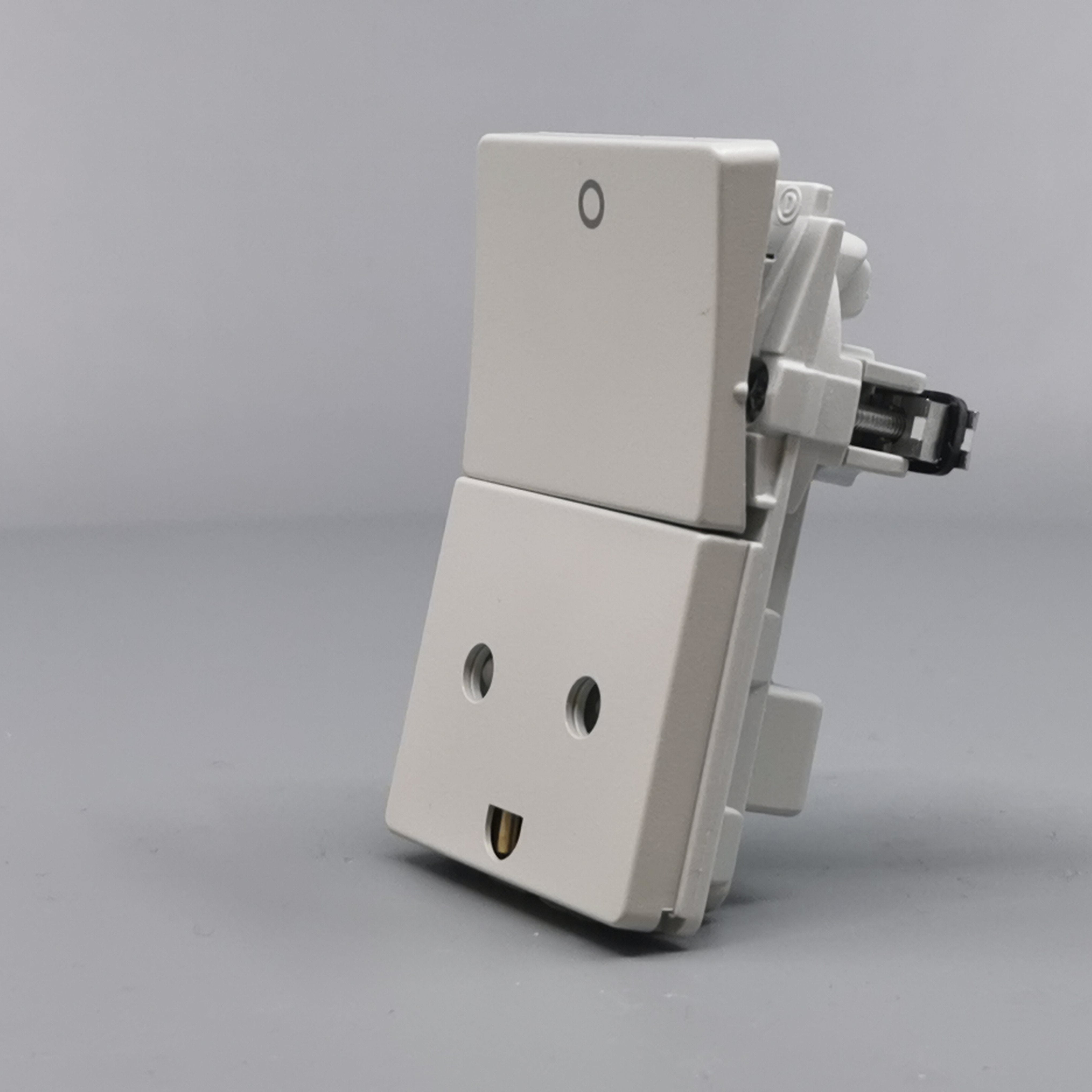 LK FUGA stikk med 2-pol afbryder 2-pol m j lysegrå