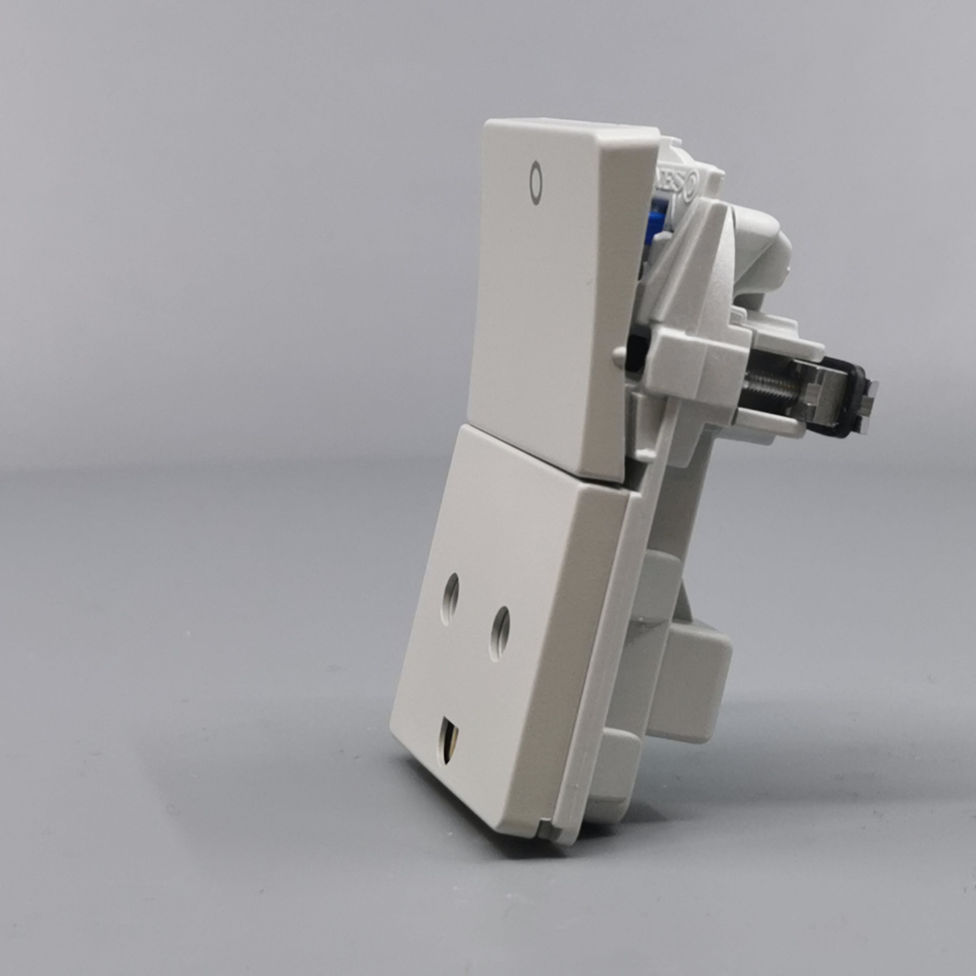 LK FUGA stikk med 2-pol afbryder 2-pol m j lysegrå