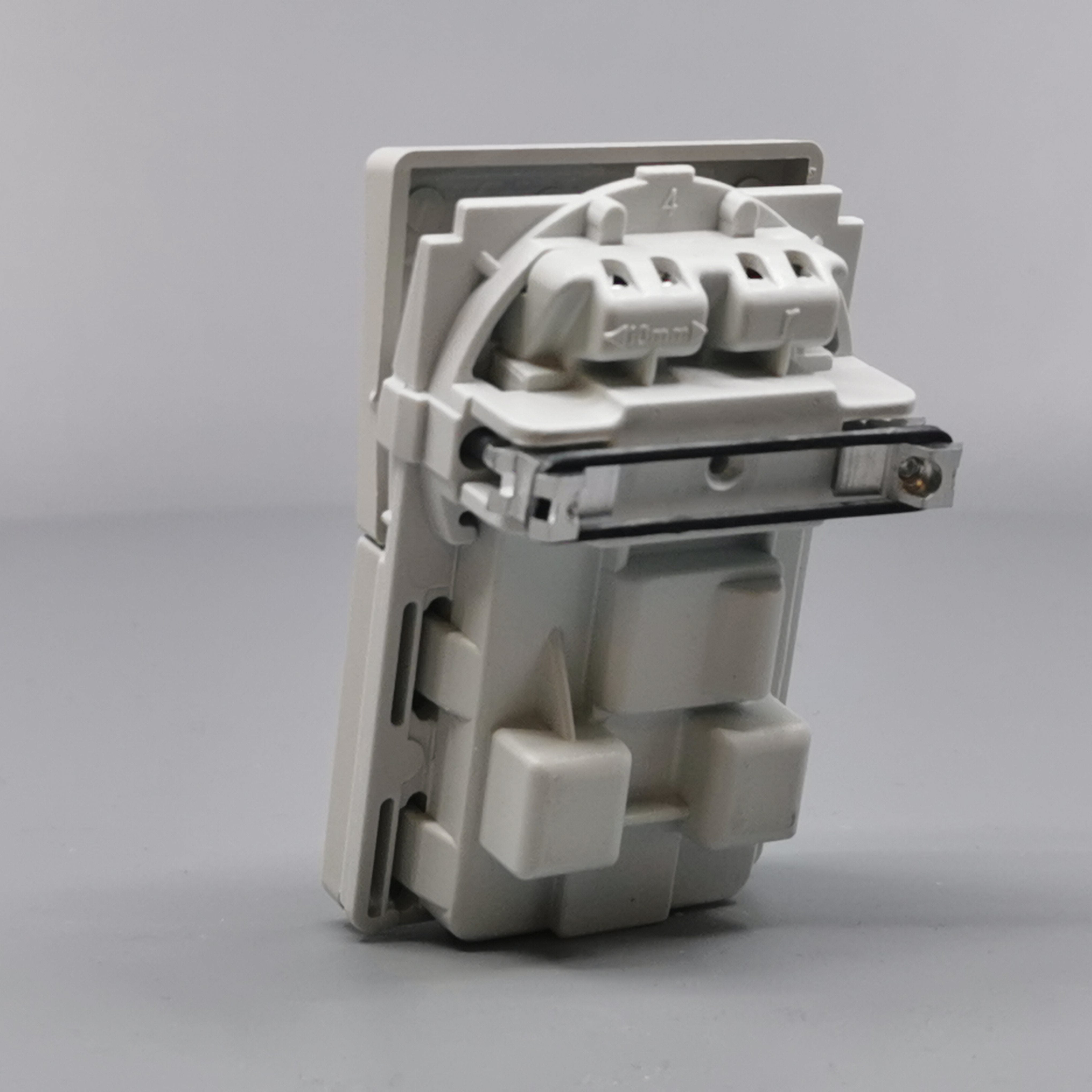 LK FUGA stikk med 2-pol afbryder 2-pol m j lysegrå