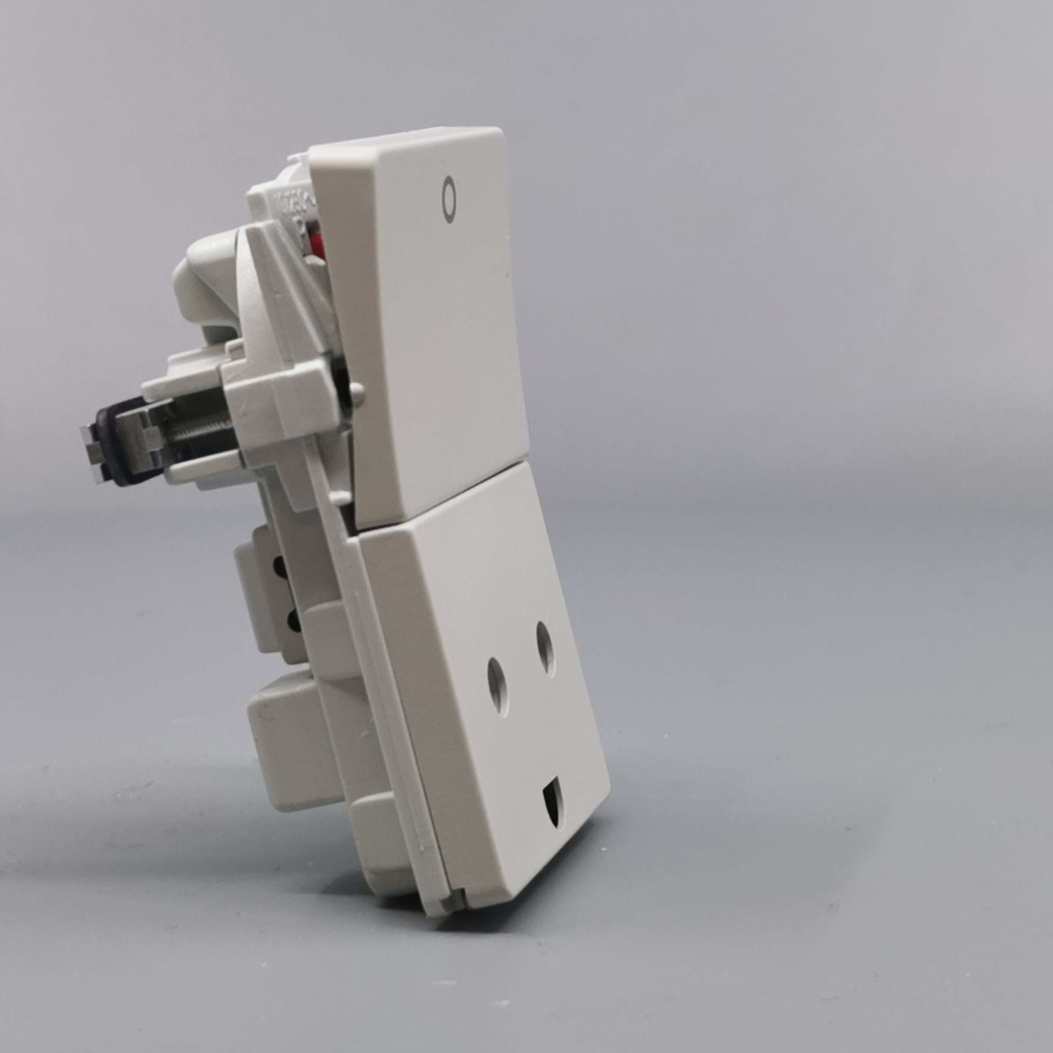 LK FUGA stikk med 2-pol afbryder 2-pol m j lysegrå