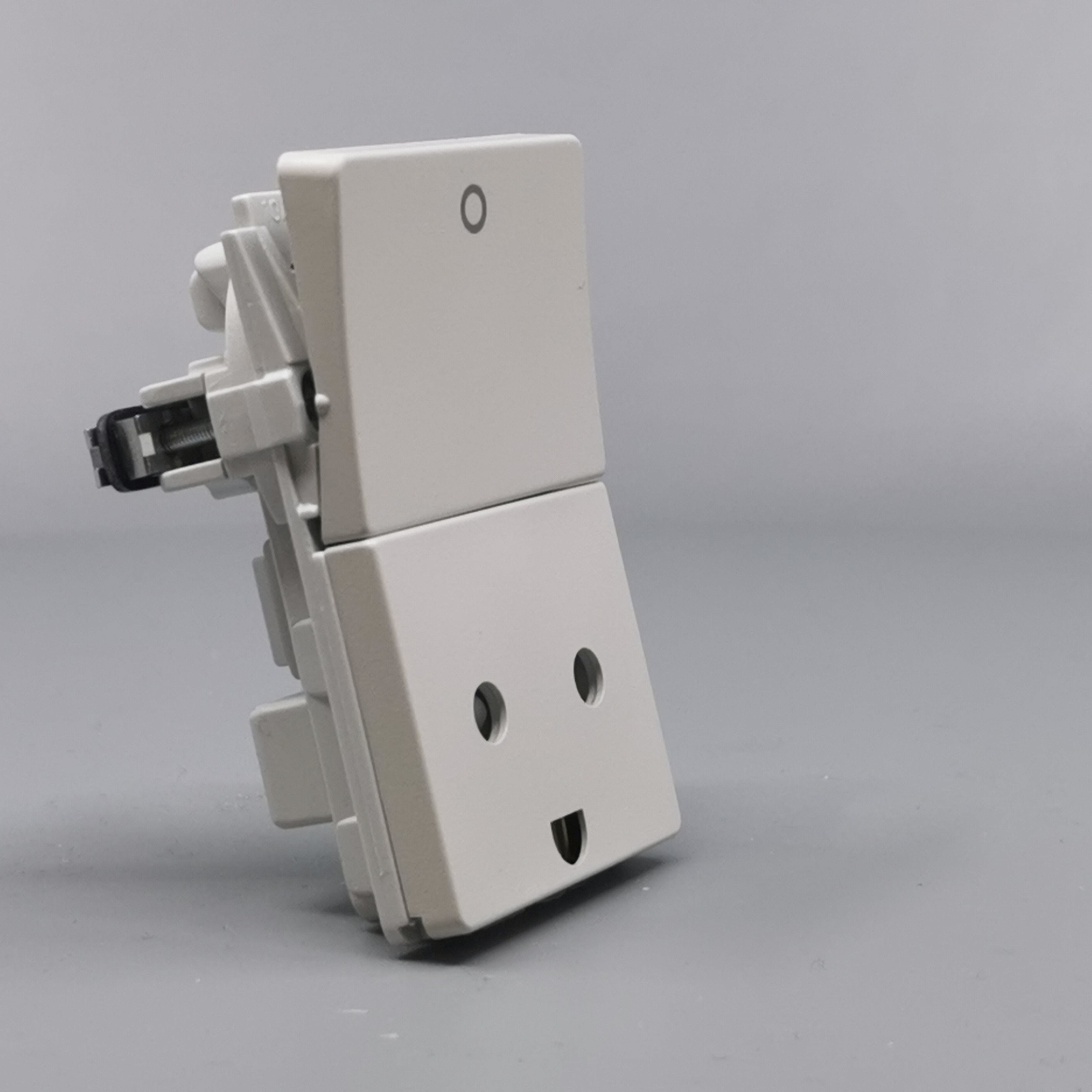 LK FUGA stikk med 2-pol afbryder 2-pol m j lysegrå