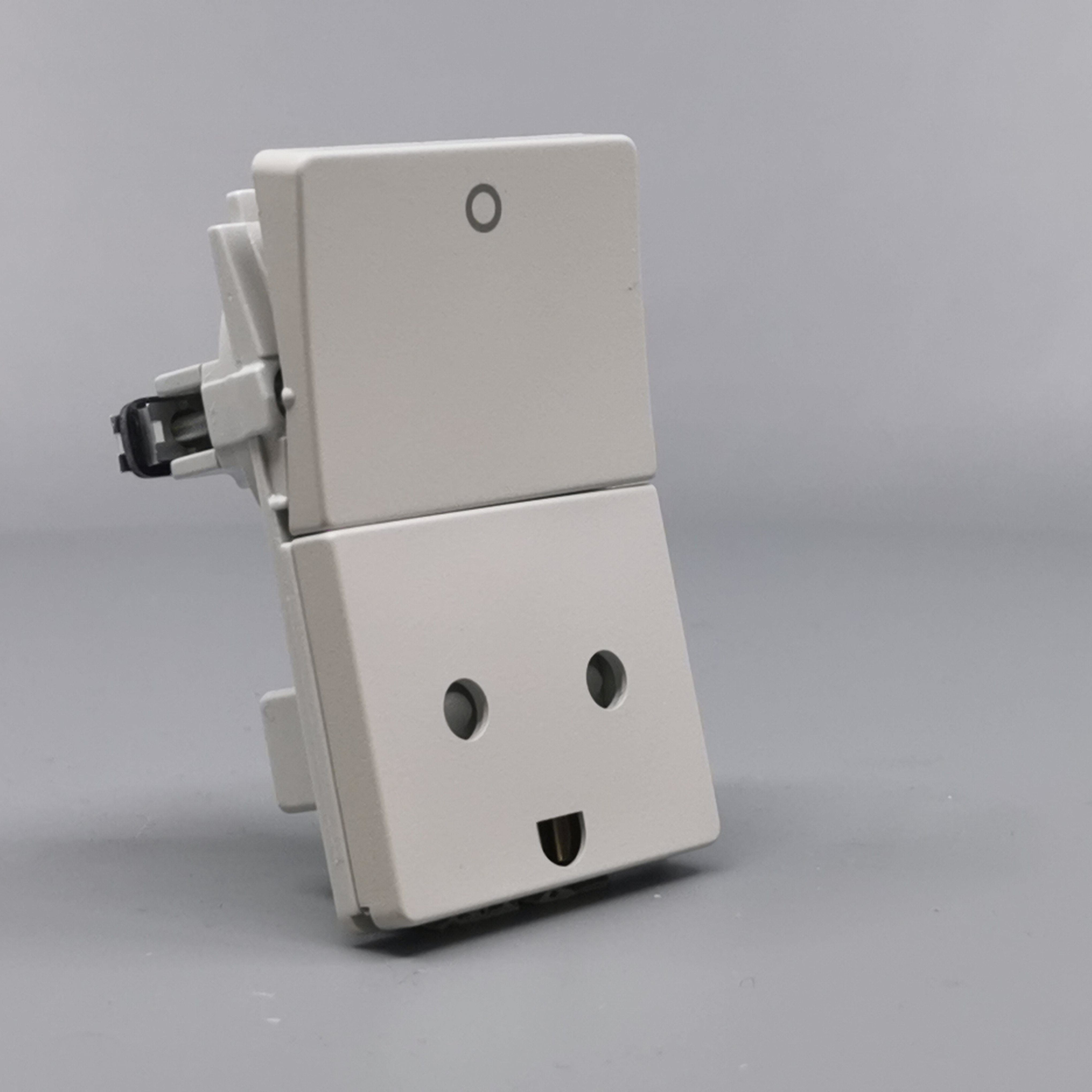 LK FUGA stikk med 2-pol afbryder 2-pol m j lysegrå