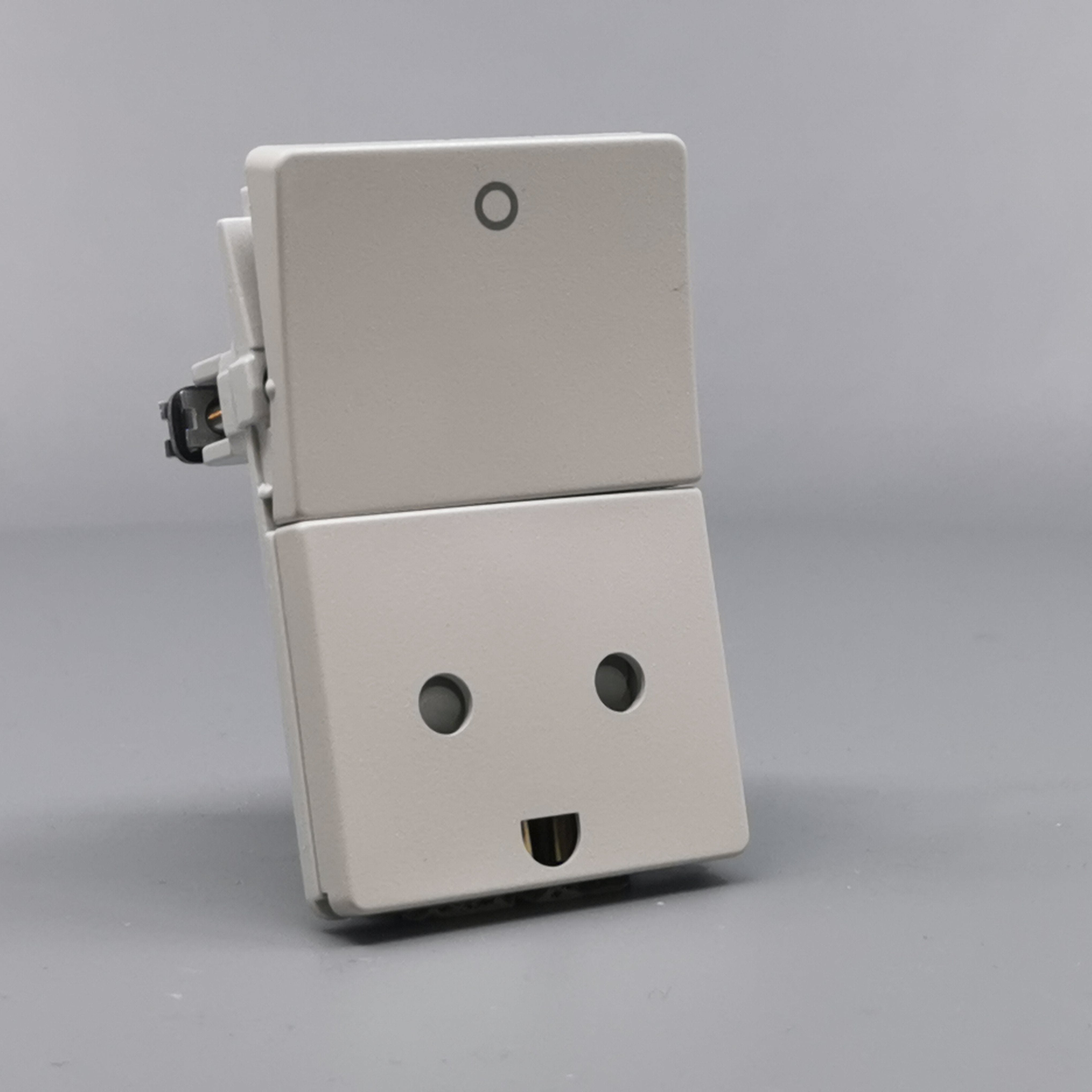 LK FUGA stikk med 2-pol afbryder 2-pol m j lysegrå