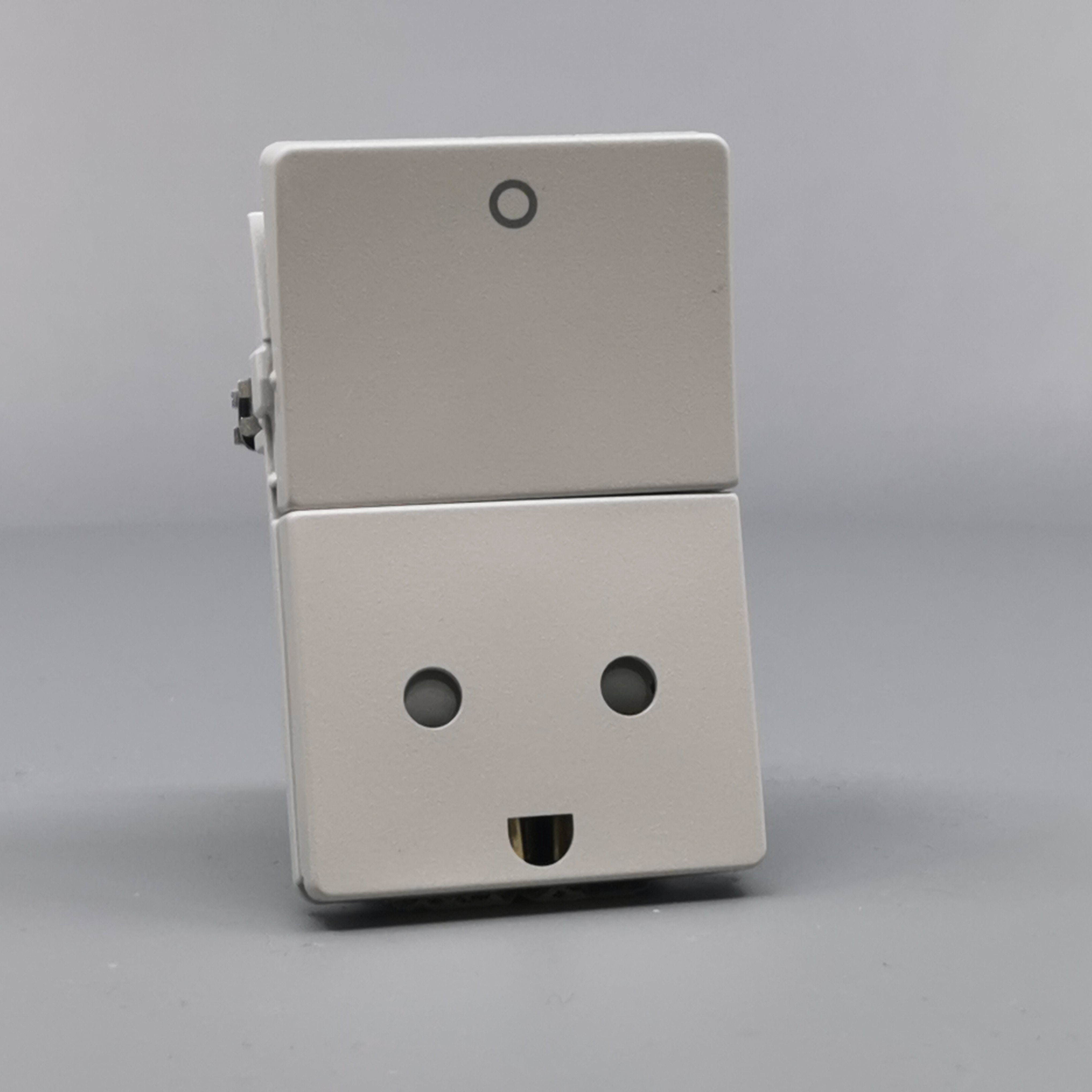 LK FUGA stikk med 2-pol afbryder 2-pol m j lysegrå