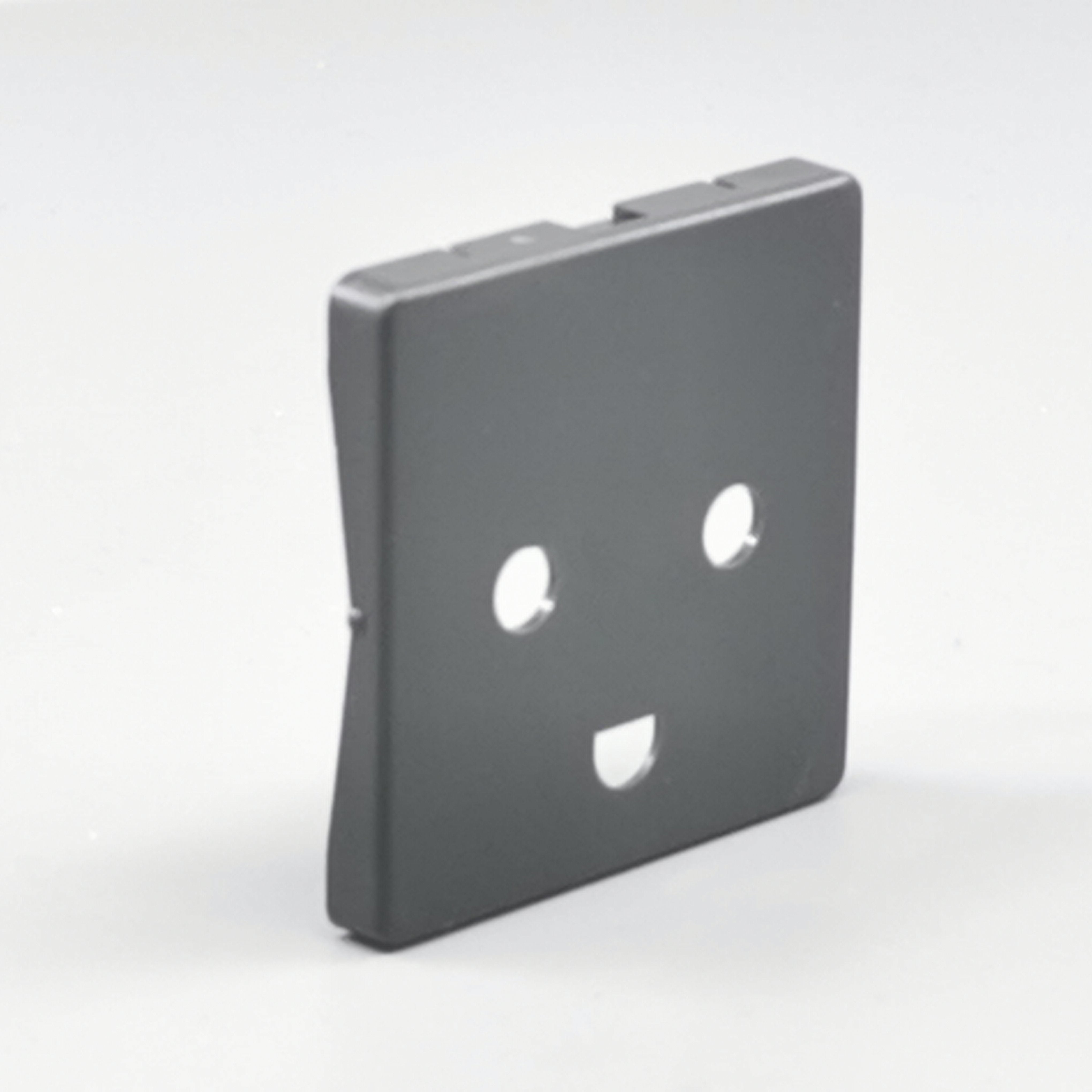 Afdækning f. stikkontakt 1 m. m.J Gl. type koksgrå