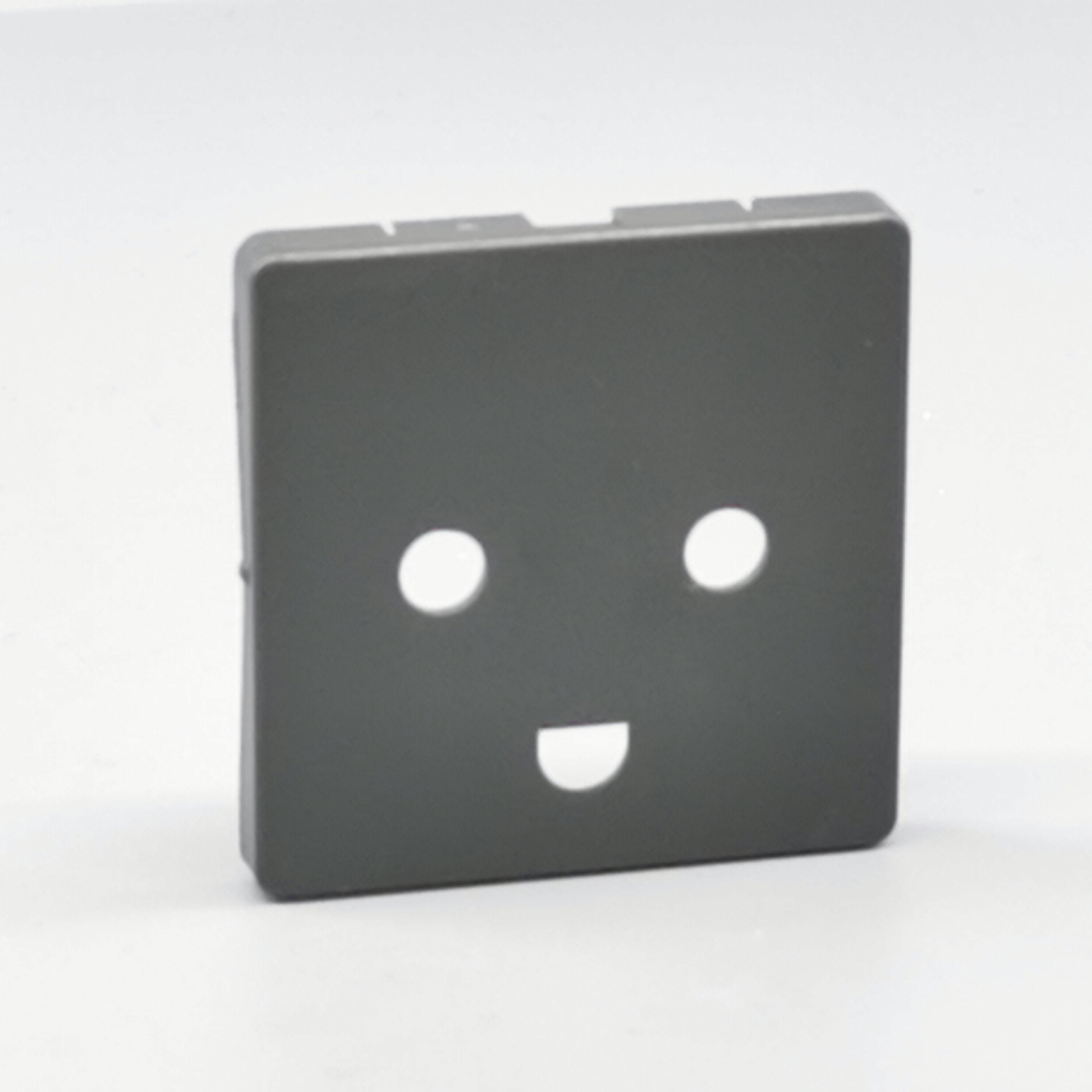 Afdækning f. stikkontakt 1 m. m.J Gl. type koksgrå