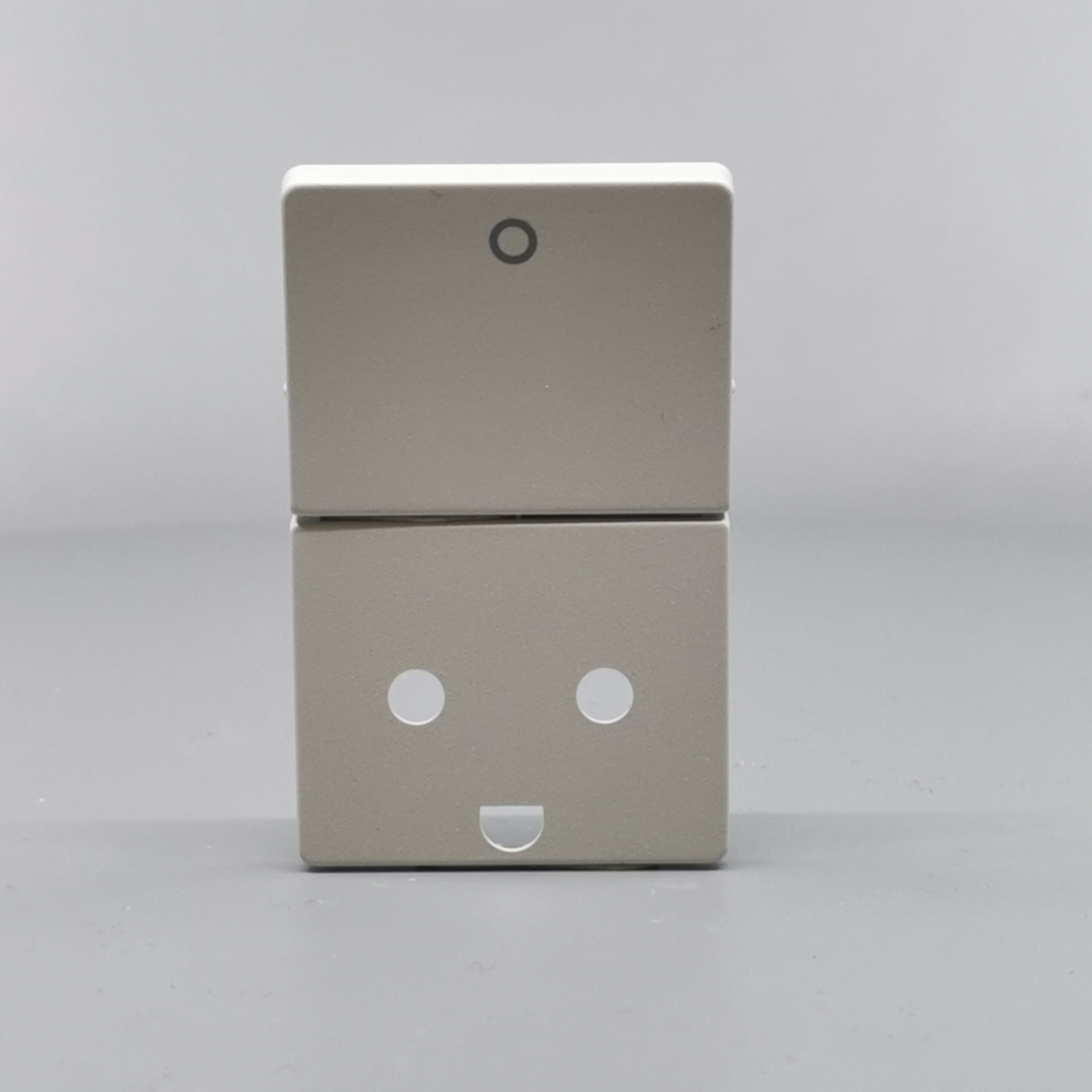 LK Fuga afdækning til stikkon. m. jord og 2-pol afbryder - lysegrå