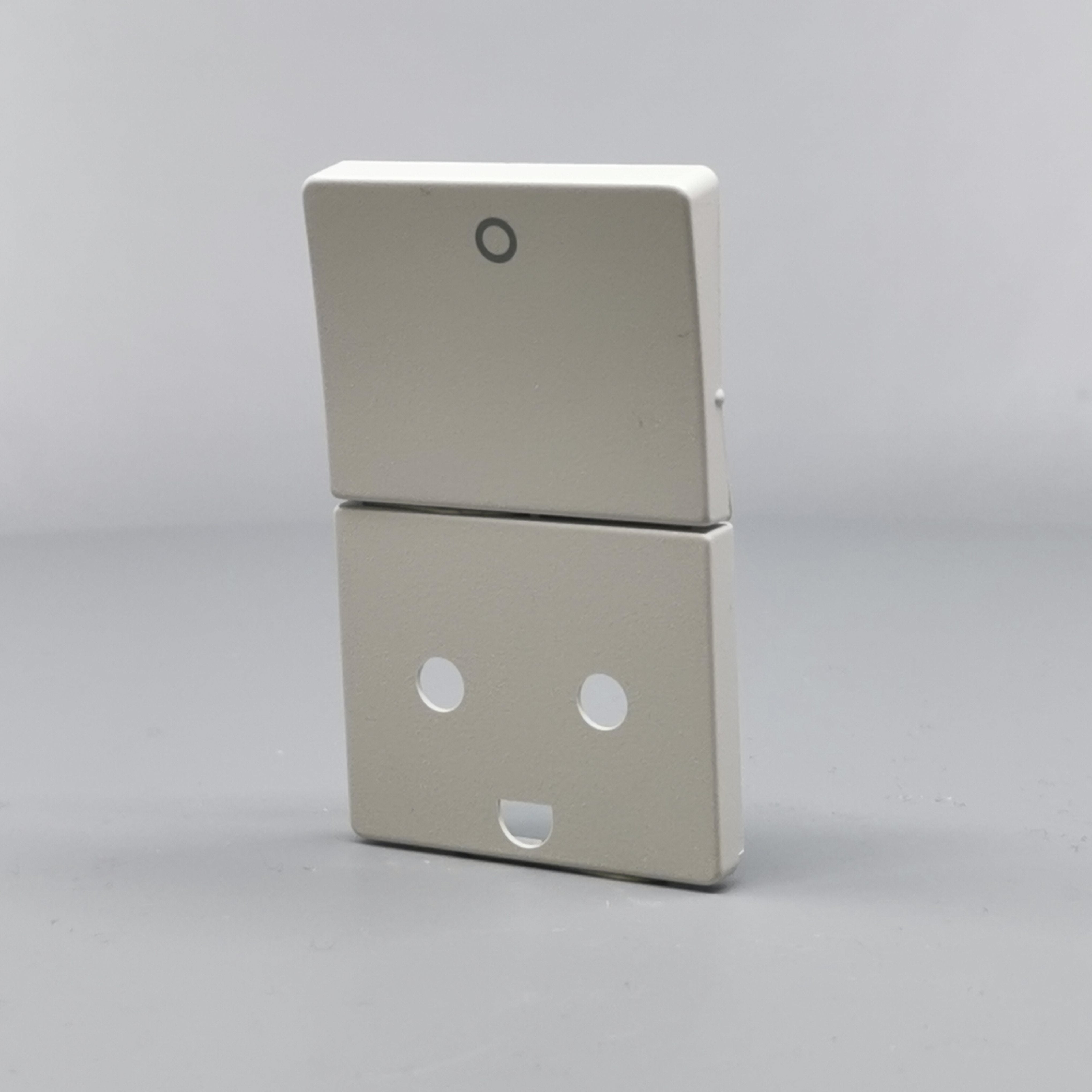 LK Fuga afdækning til stikkon. m. jord og 2-pol afbryder - lysegrå