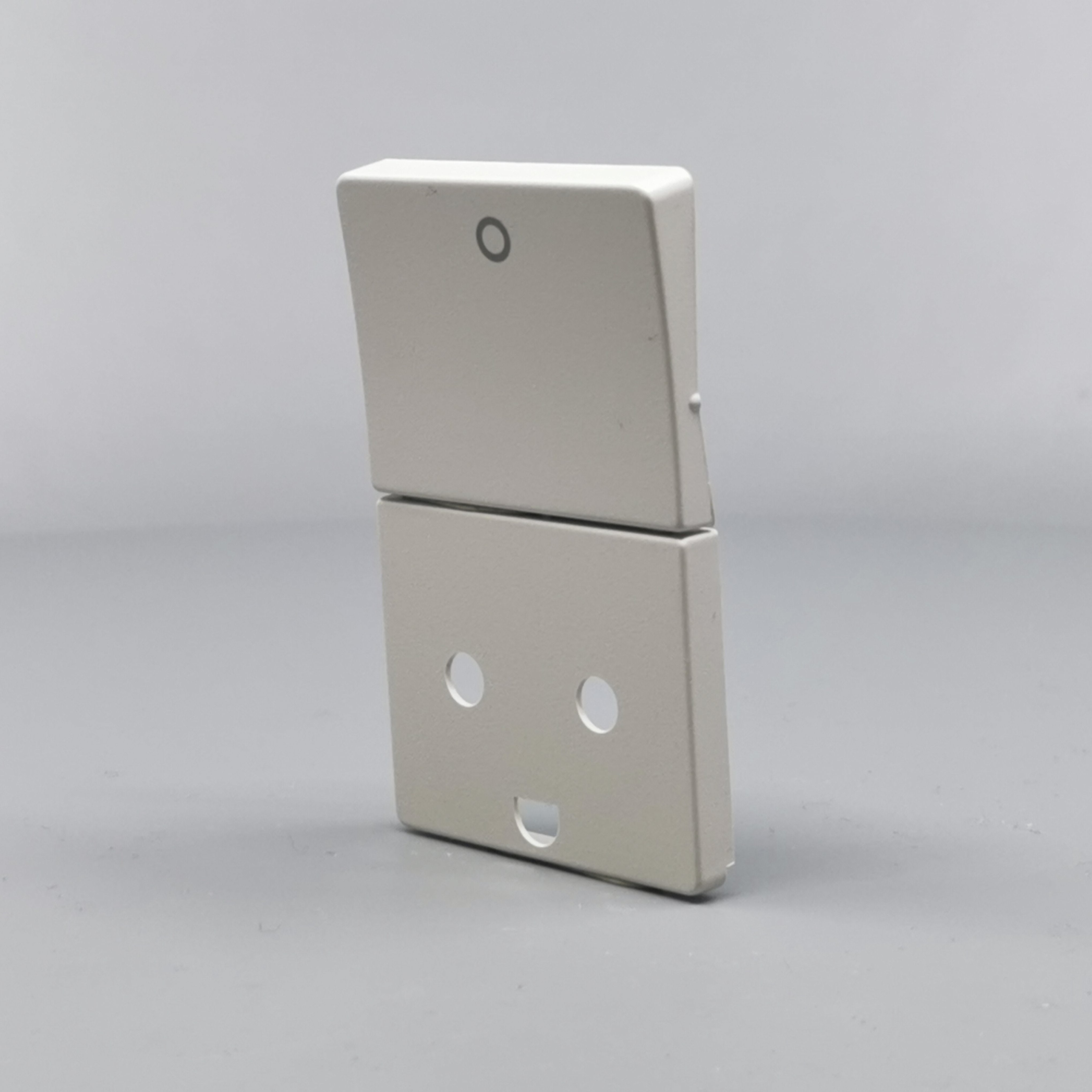 LK Fuga afdækning til stikkon. m. jord og 2-pol afbryder - lysegrå