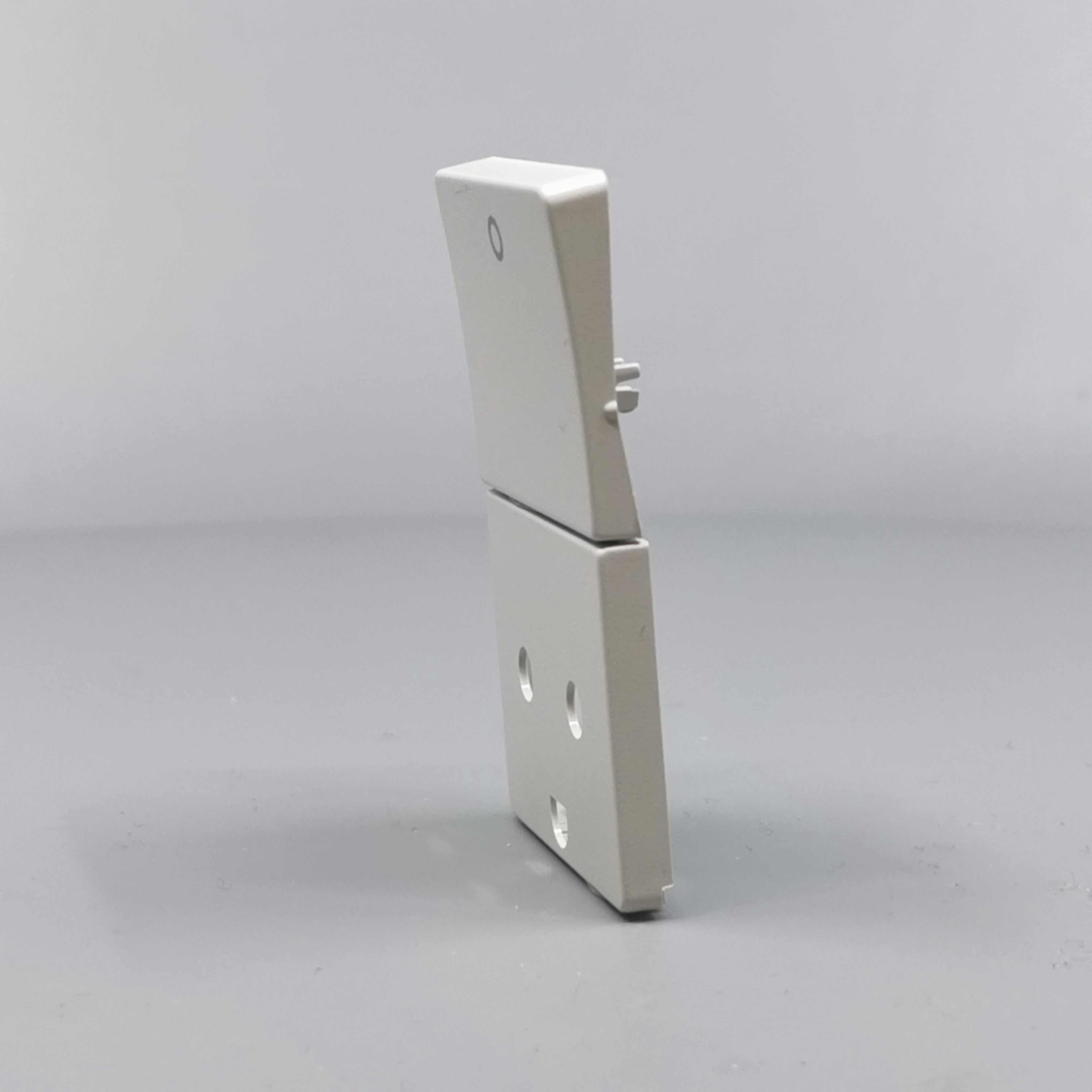 LK Fuga afdækning til stikkon. m. jord og 2-pol afbryder - lysegrå