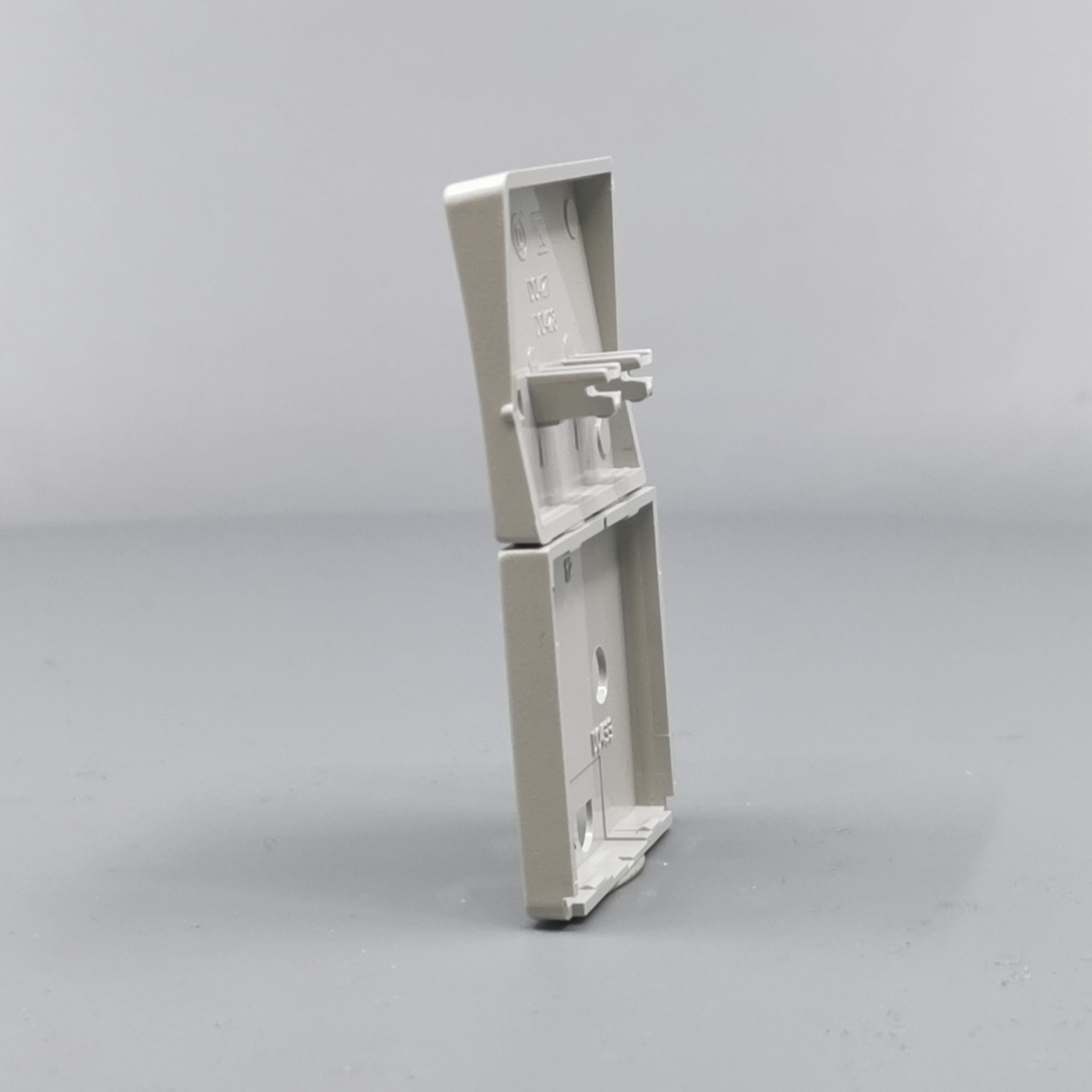 LK Fuga afdækning til stikkon. m. jord og 2-pol afbryder - lysegrå