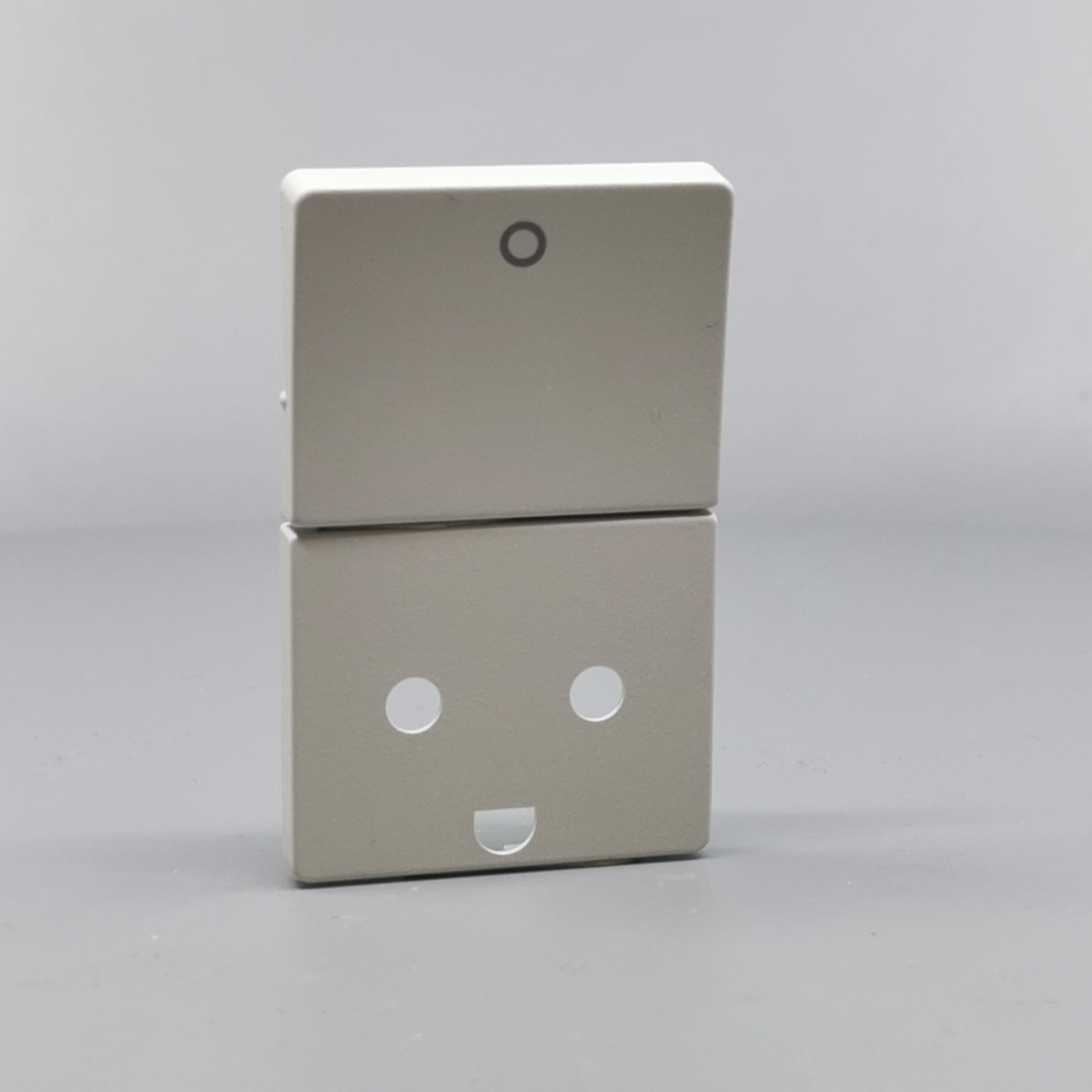 LK Fuga afdækning til stikkon. m. jord og 2-pol afbryder - lysegrå