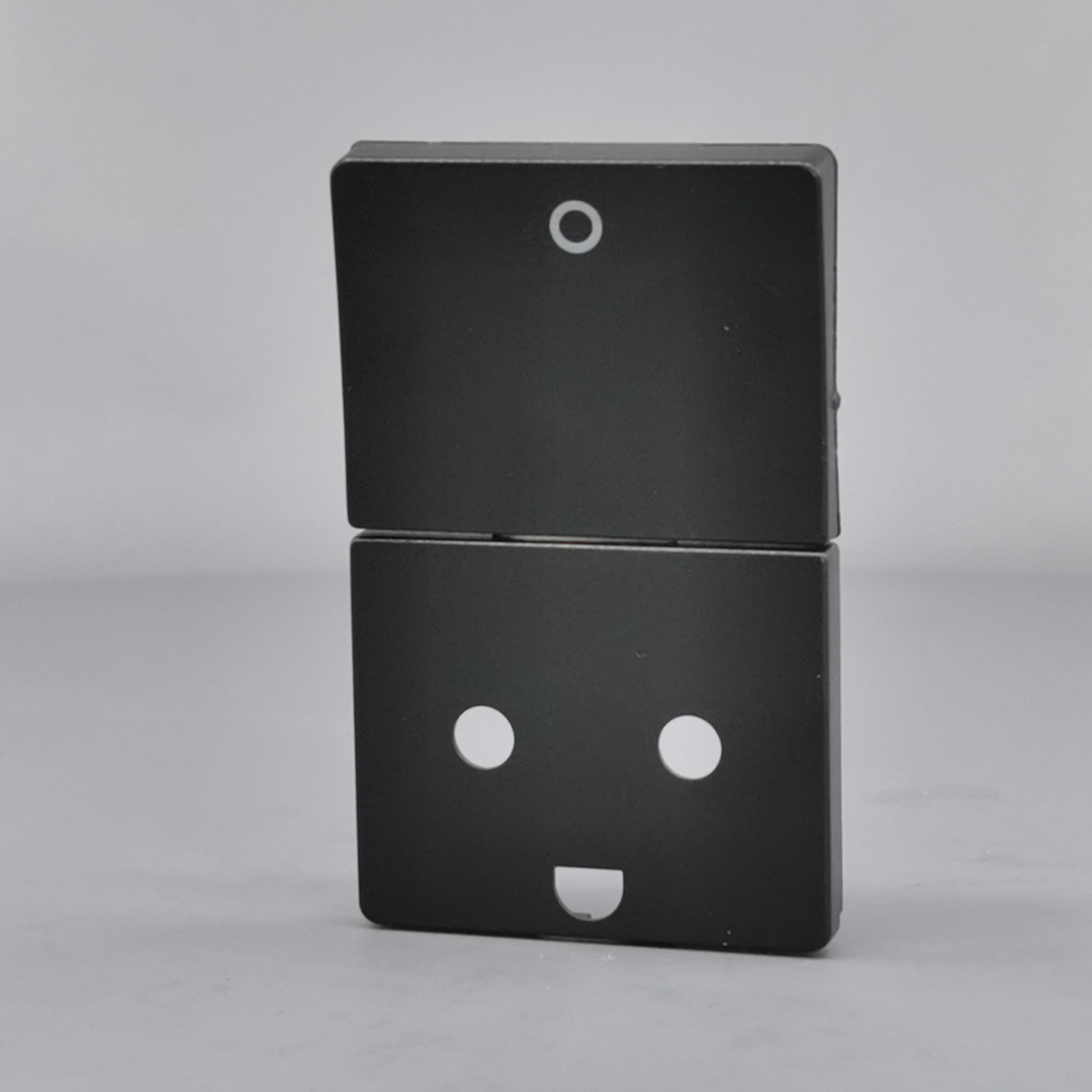 LK Fuga afdækning til stikkon. m. jord og 2-pol afbryder - koksgrå