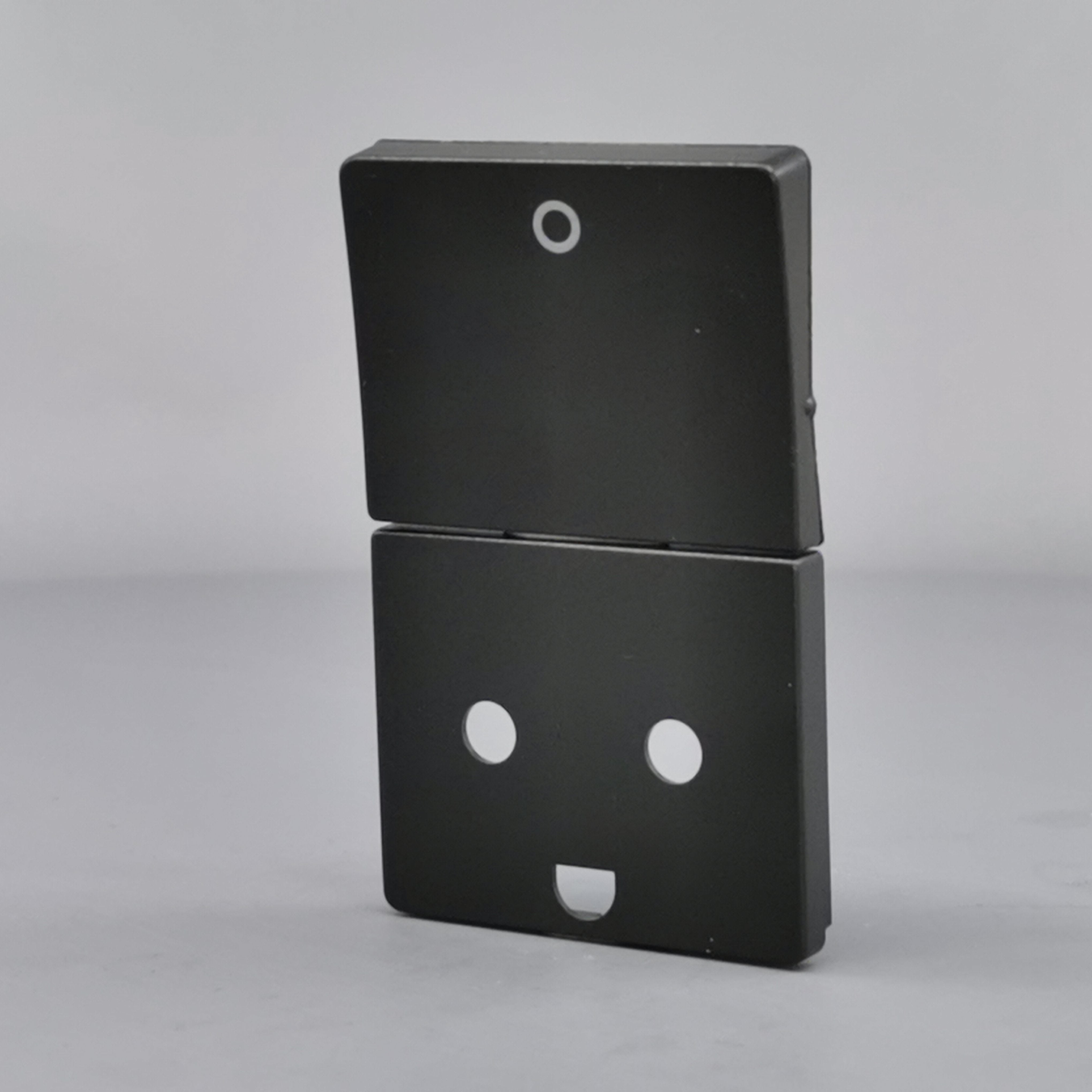 LK Fuga afdækning til stikkon. m. jord og 2-pol afbryder - koksgrå