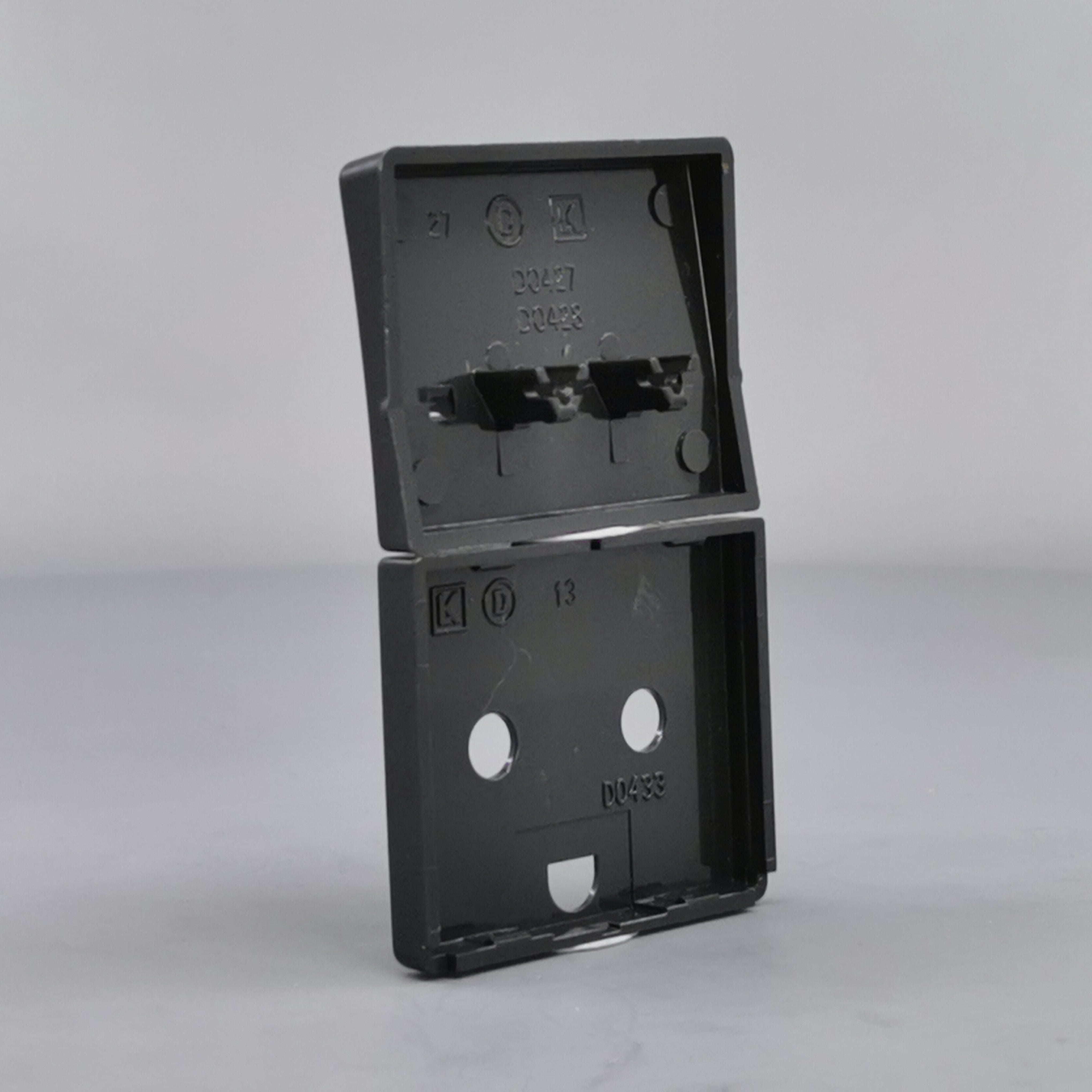 LK Fuga afdækning til stikkon. m. jord og 2-pol afbryder - koksgrå