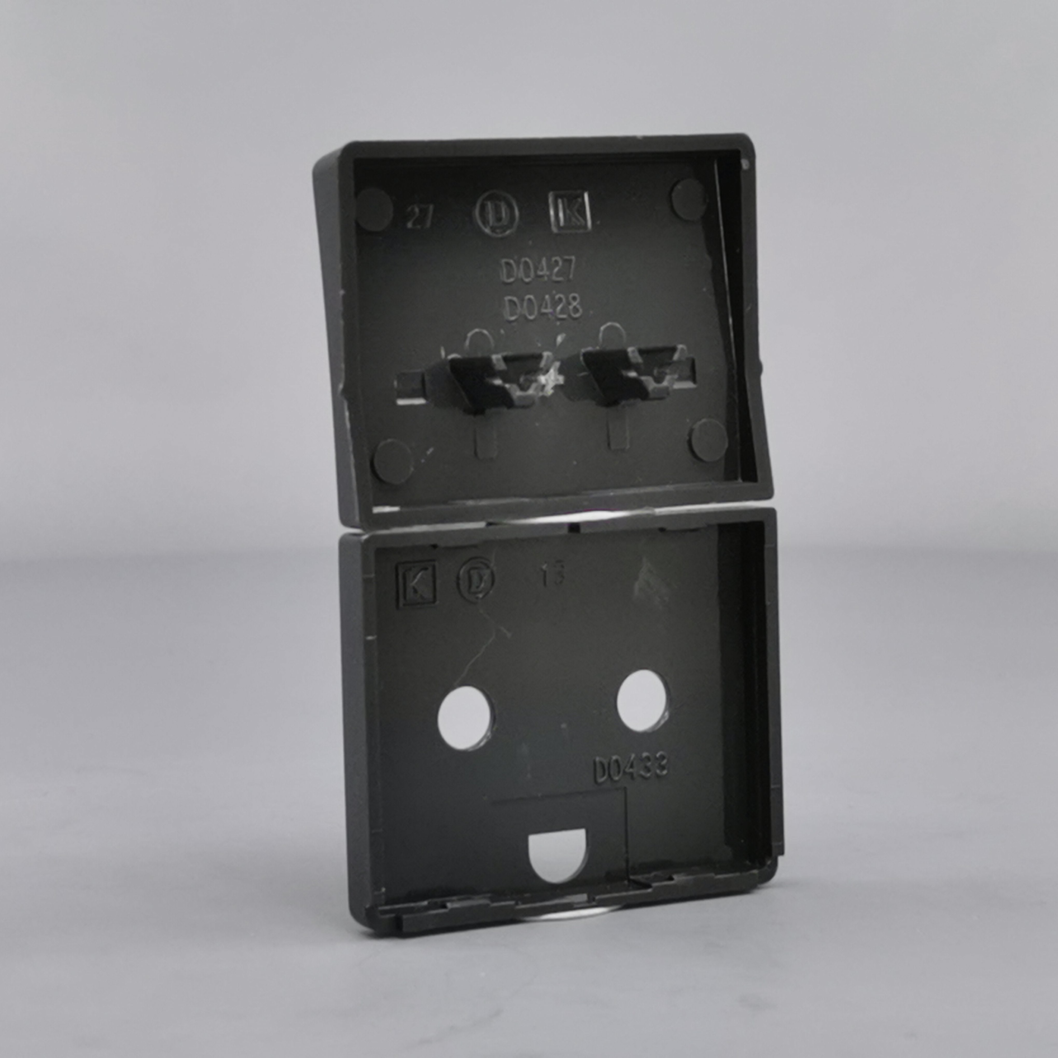 LK Fuga afdækning til stikkon. m. jord og 2-pol afbryder - koksgrå