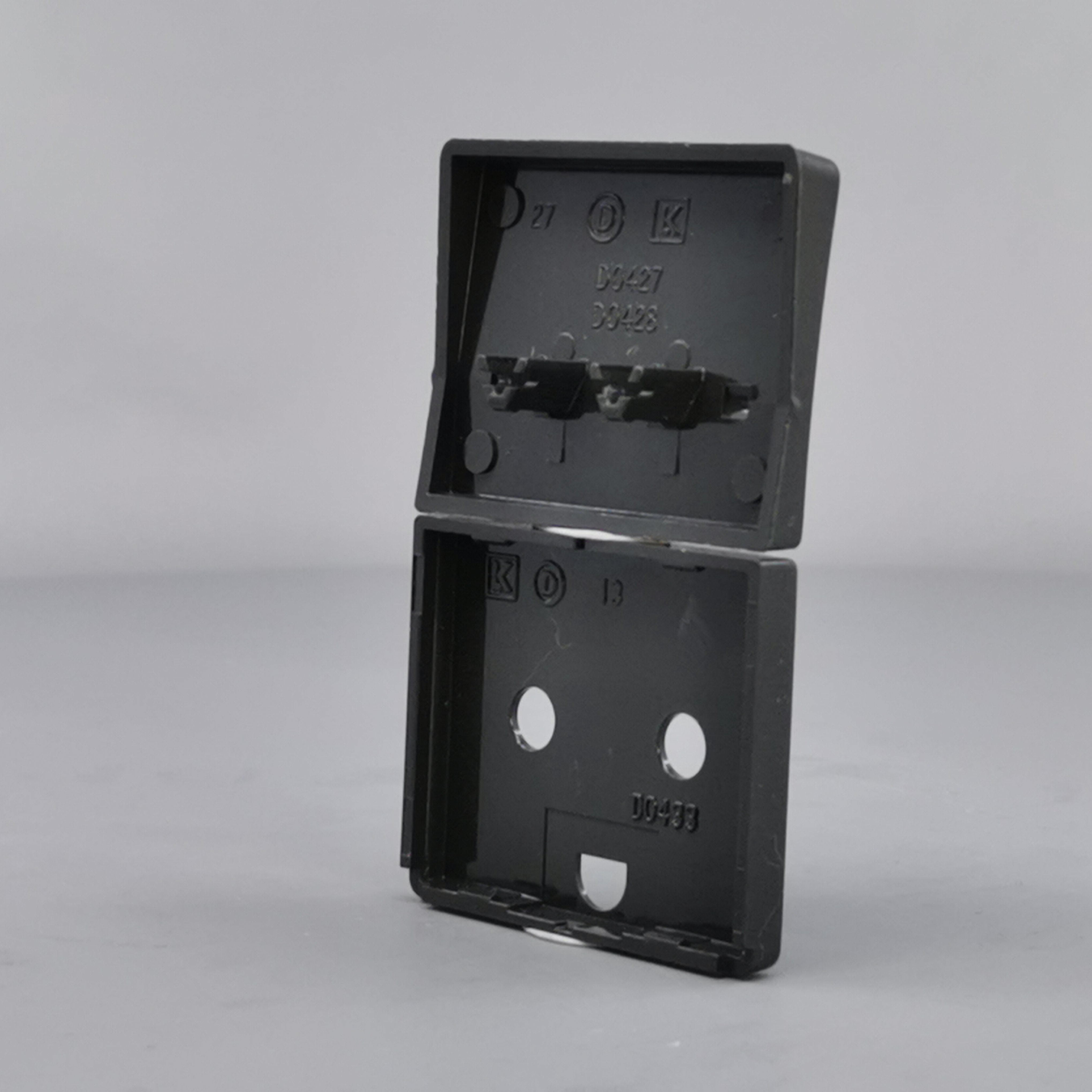 LK Fuga afdækning til stikkon. m. jord og 2-pol afbryder - koksgrå