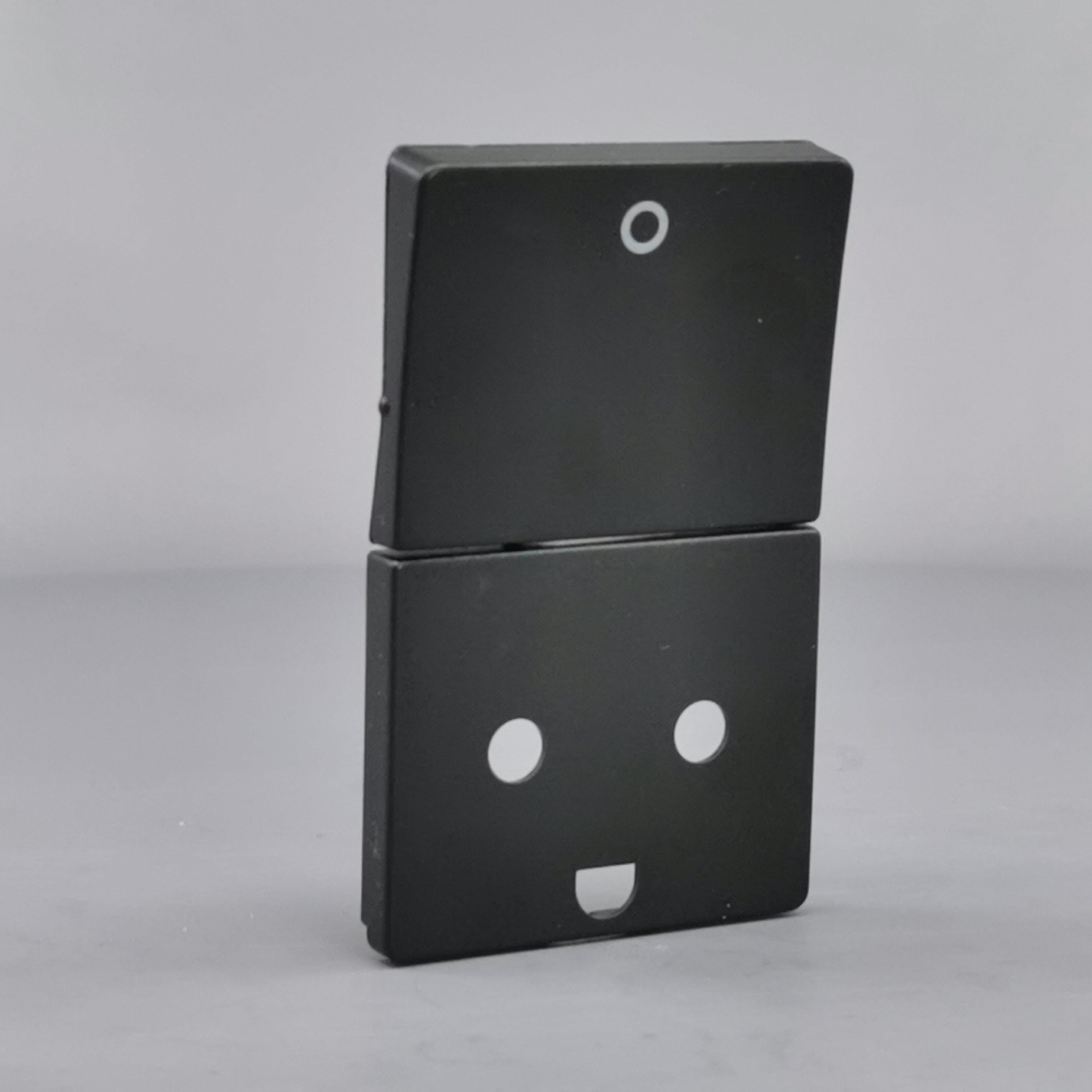 LK Fuga afdækning til stikkon. m. jord og 2-pol afbryder - koksgrå