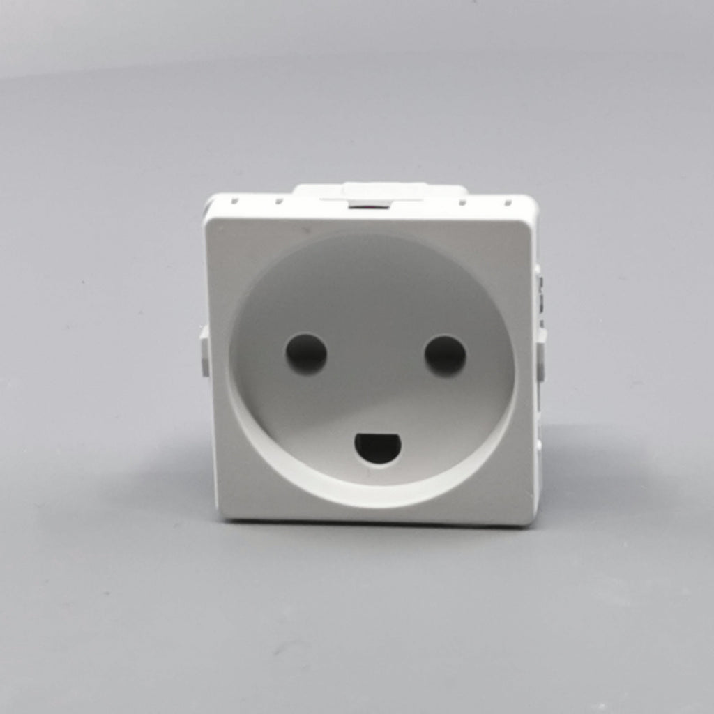 Fuga stikkontakt med jord 1 modul 2-pol - hvid