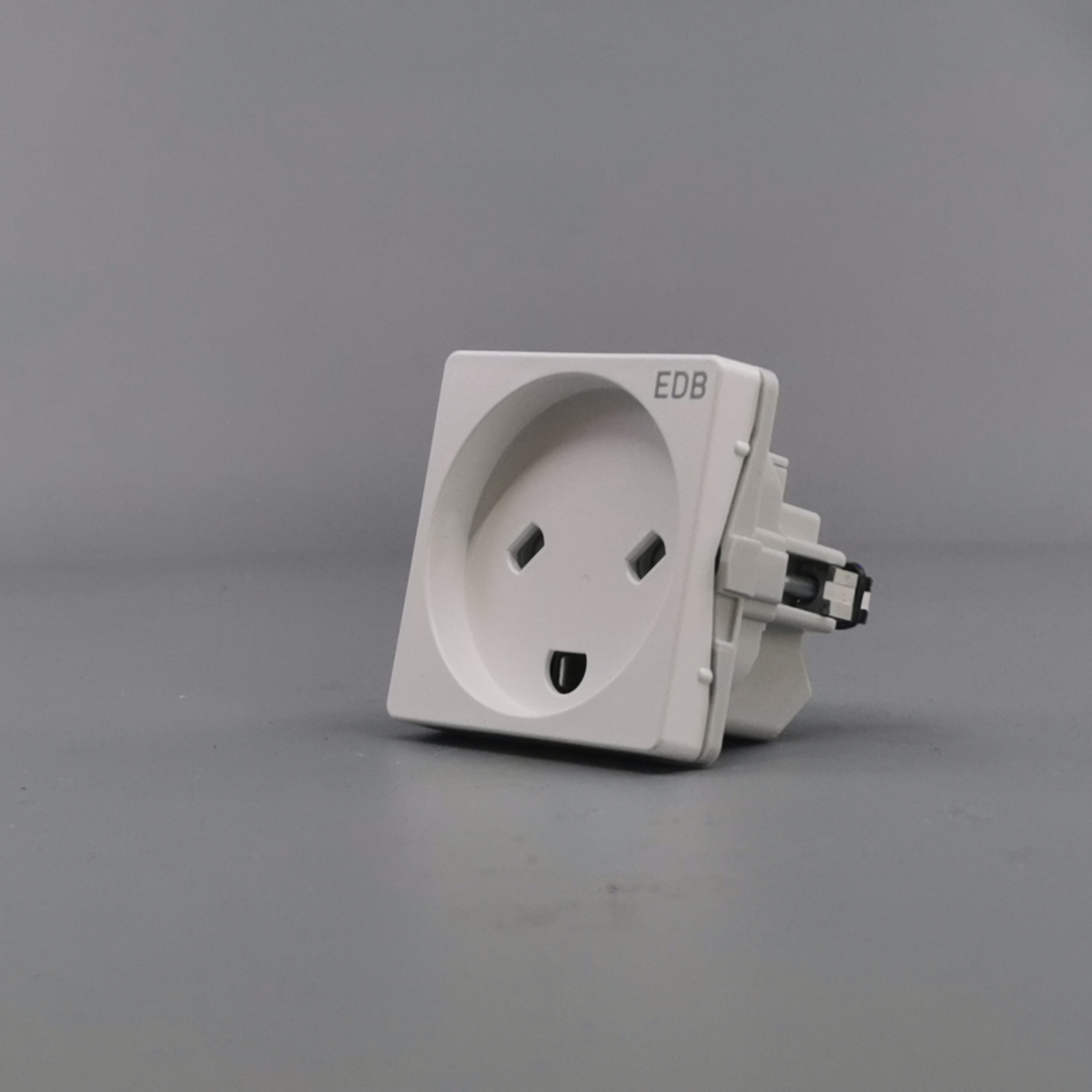 Fuga EDB stikkontakt med jord 1 modul 2-pol - hvid