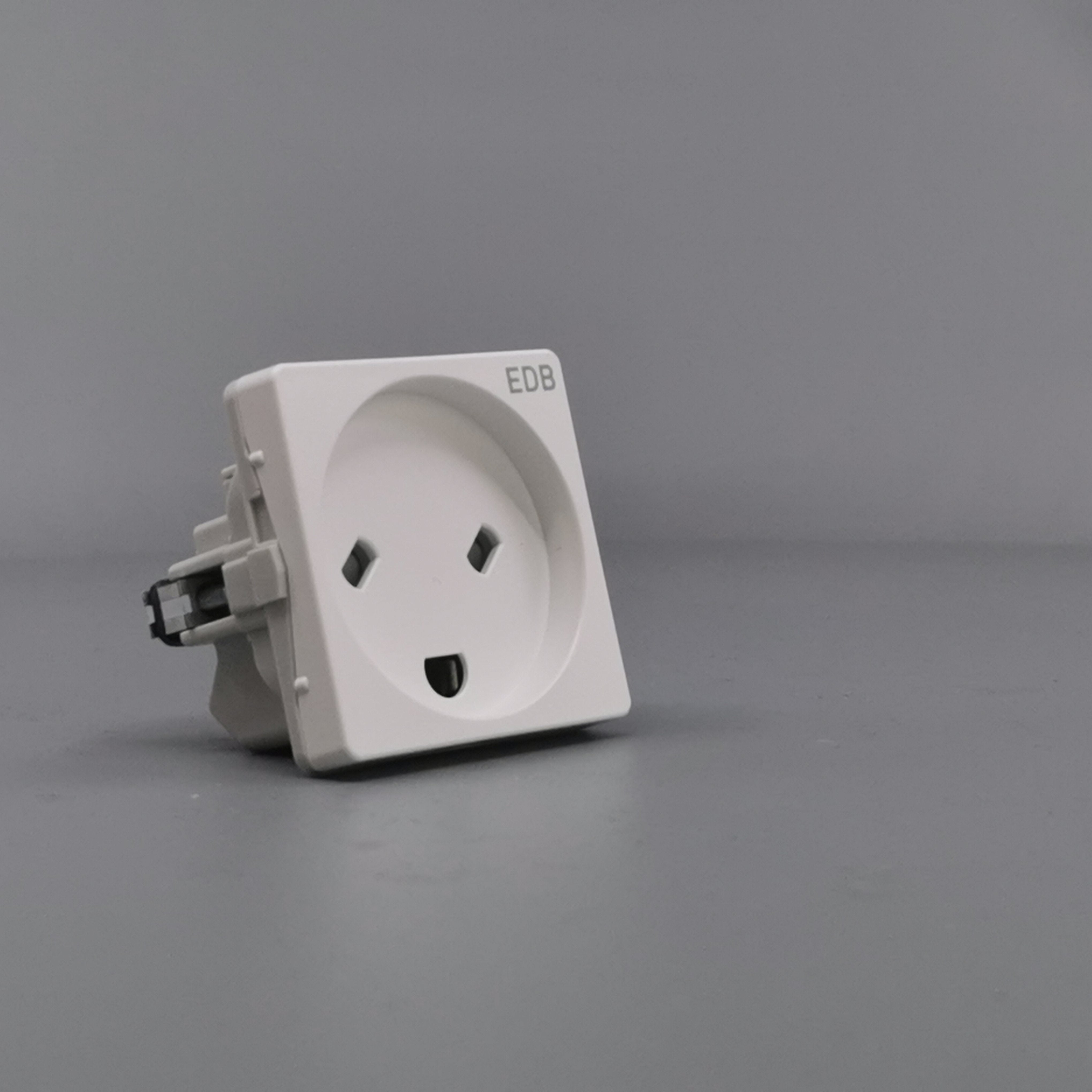 Fuga EDB stikkontakt med jord 1 modul 2-pol - hvid