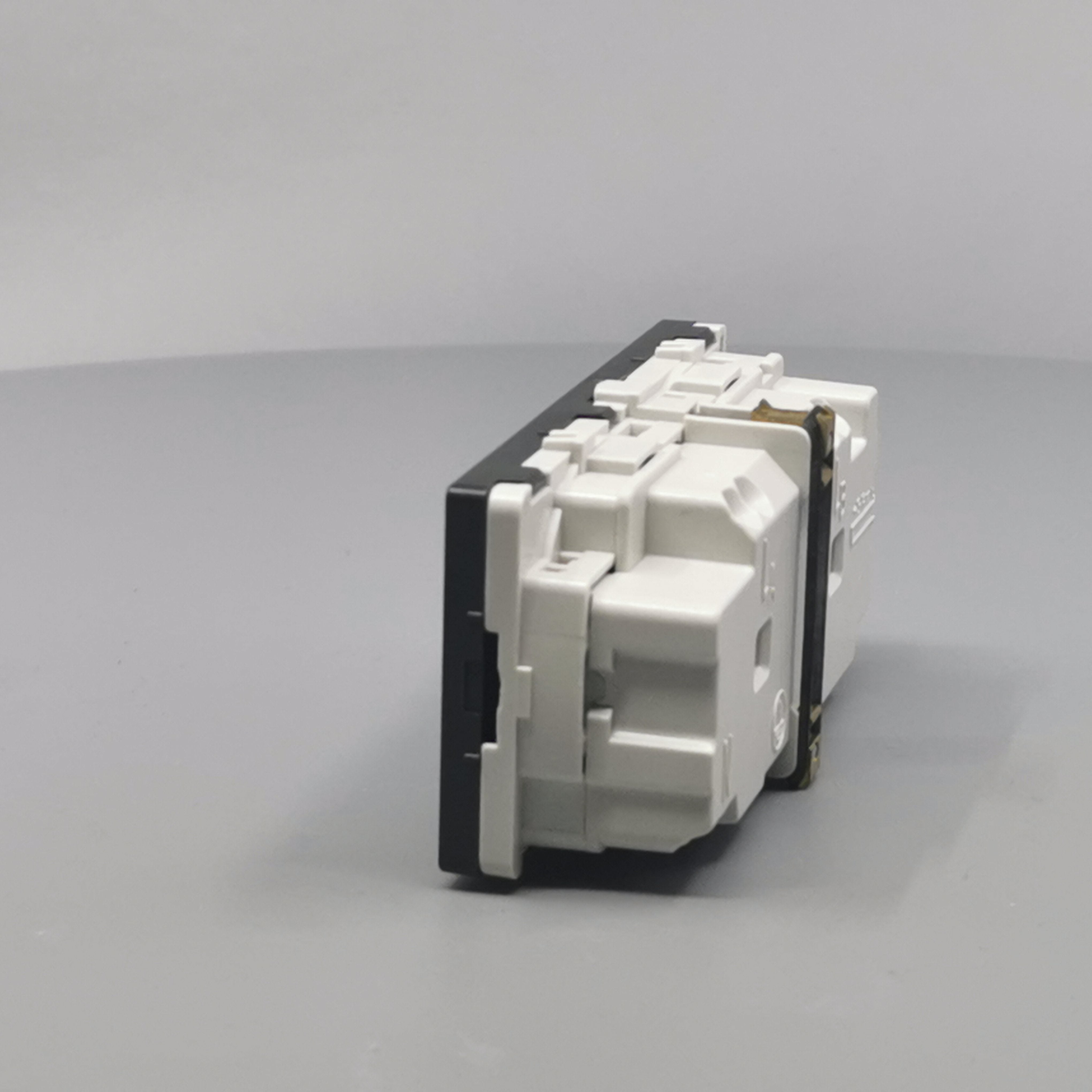 Stikkontakt EDB 2 modul 2-pol med jord koksgrå