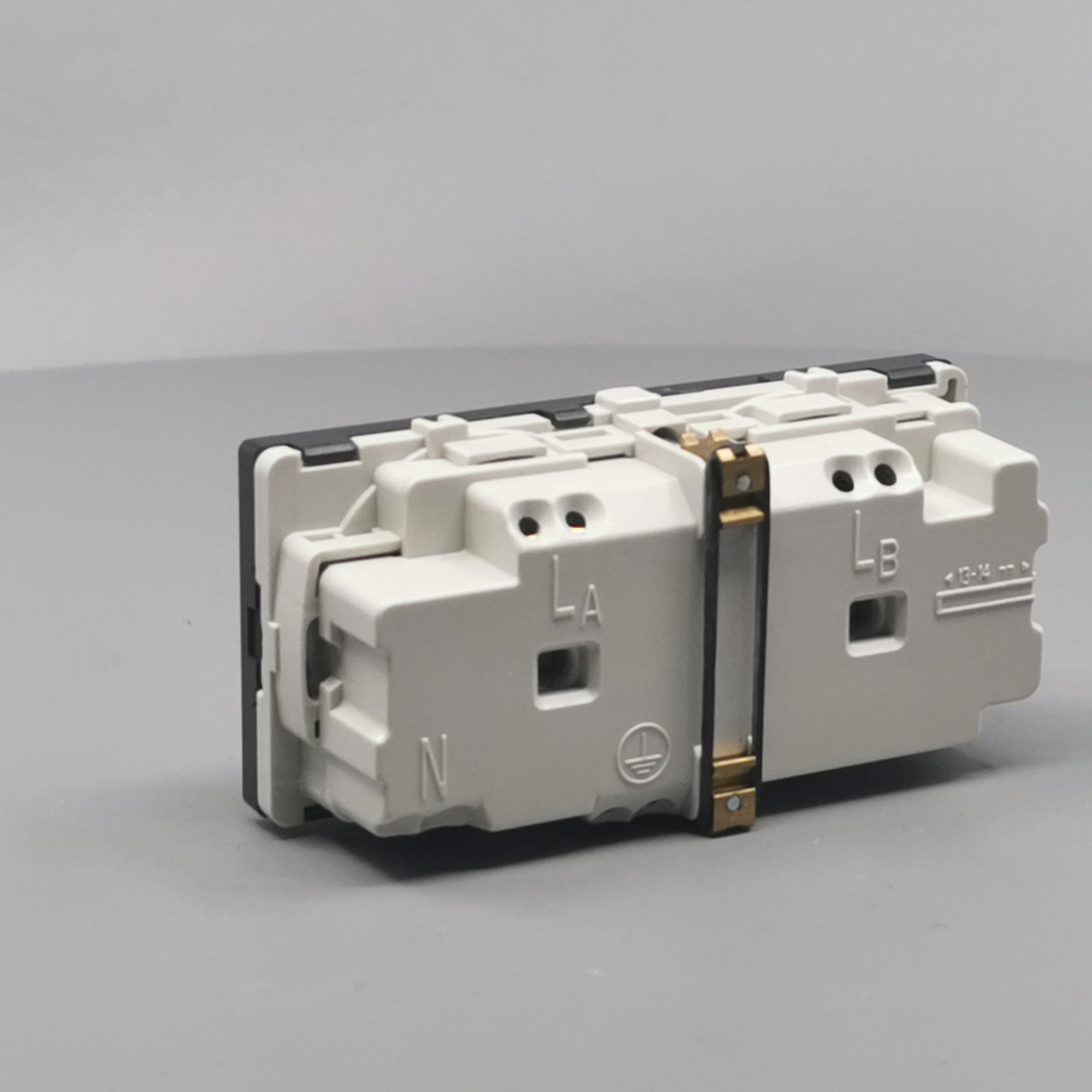 Stikkontakt EDB 2 modul 2-pol med jord koksgrå