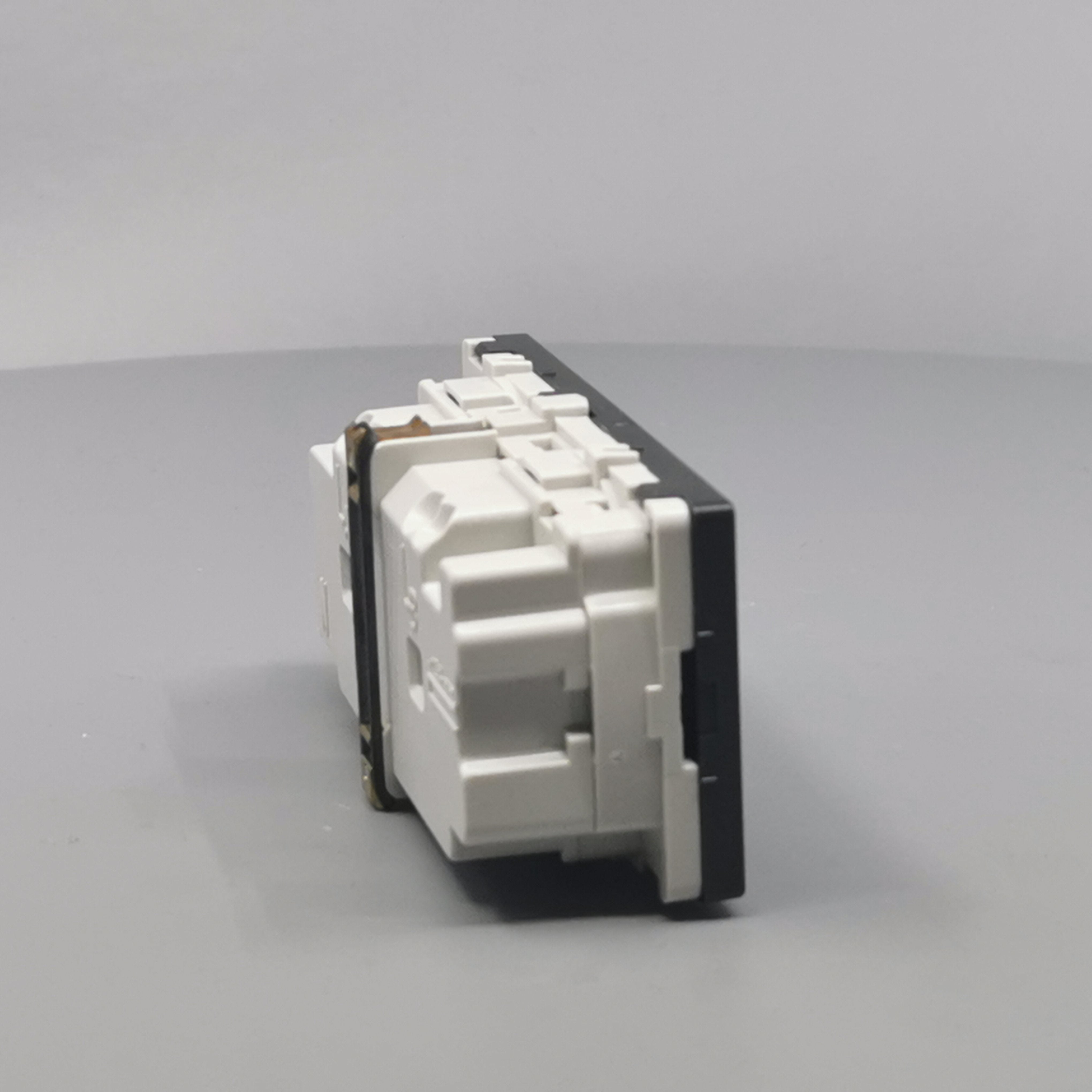 Stikkontakt EDB 2 modul 2-pol med jord koksgrå