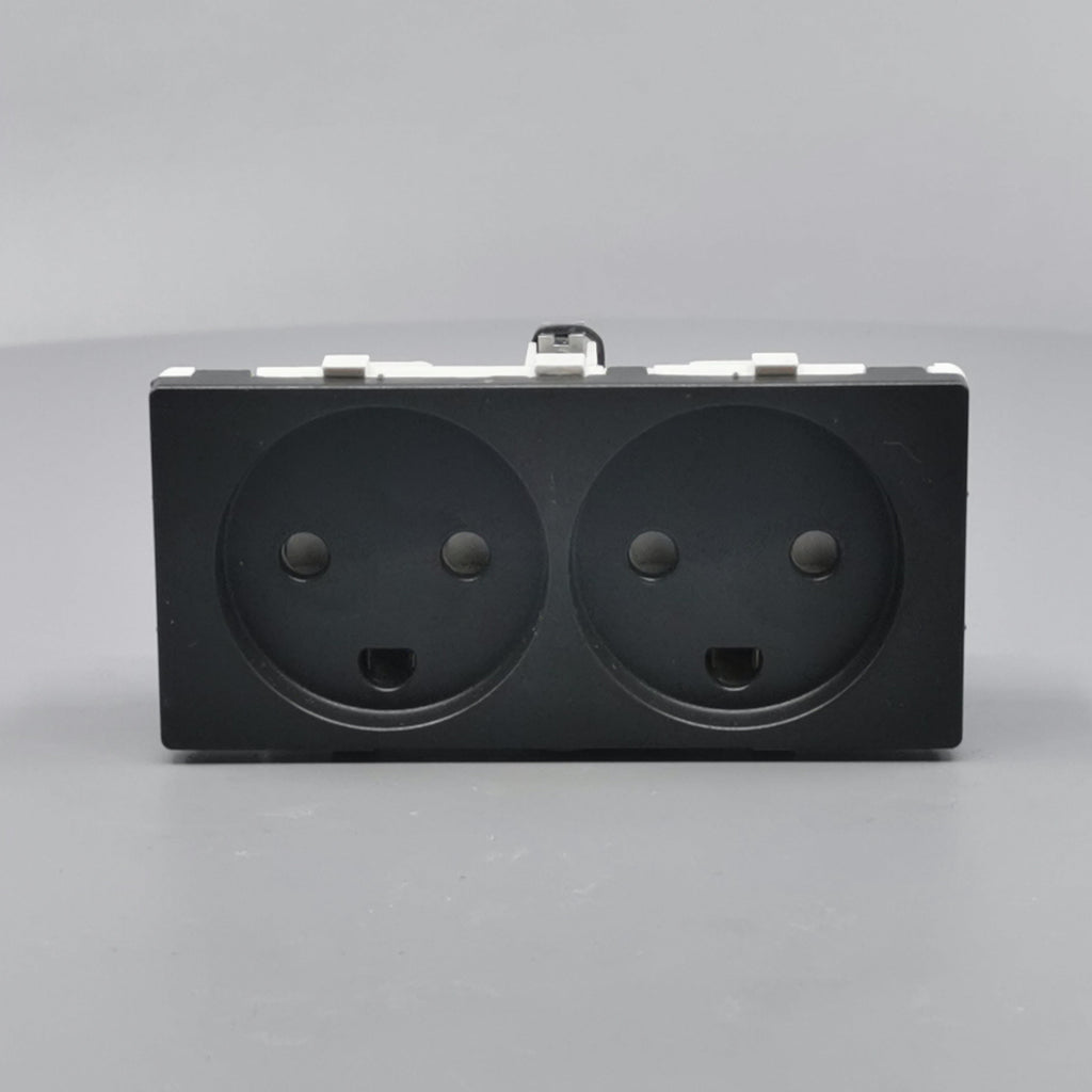 Fuga Stikkontakt 2 modul 2-pol med jord koksgrå