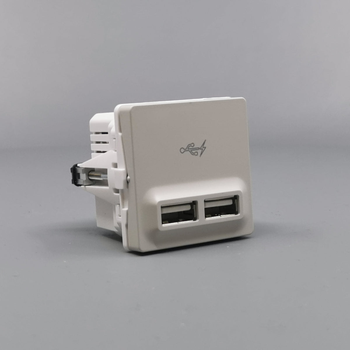 LK Fuga 2xUSB lader 2,1A 1 modul lysegrå (360° frame 23)