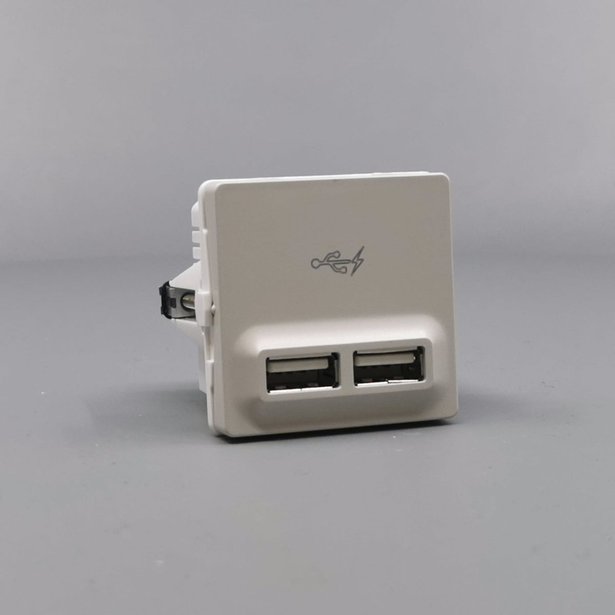 LK Fuga 2xUSB lader 2,1A 1 modul lysegrå (360° frame 24)
