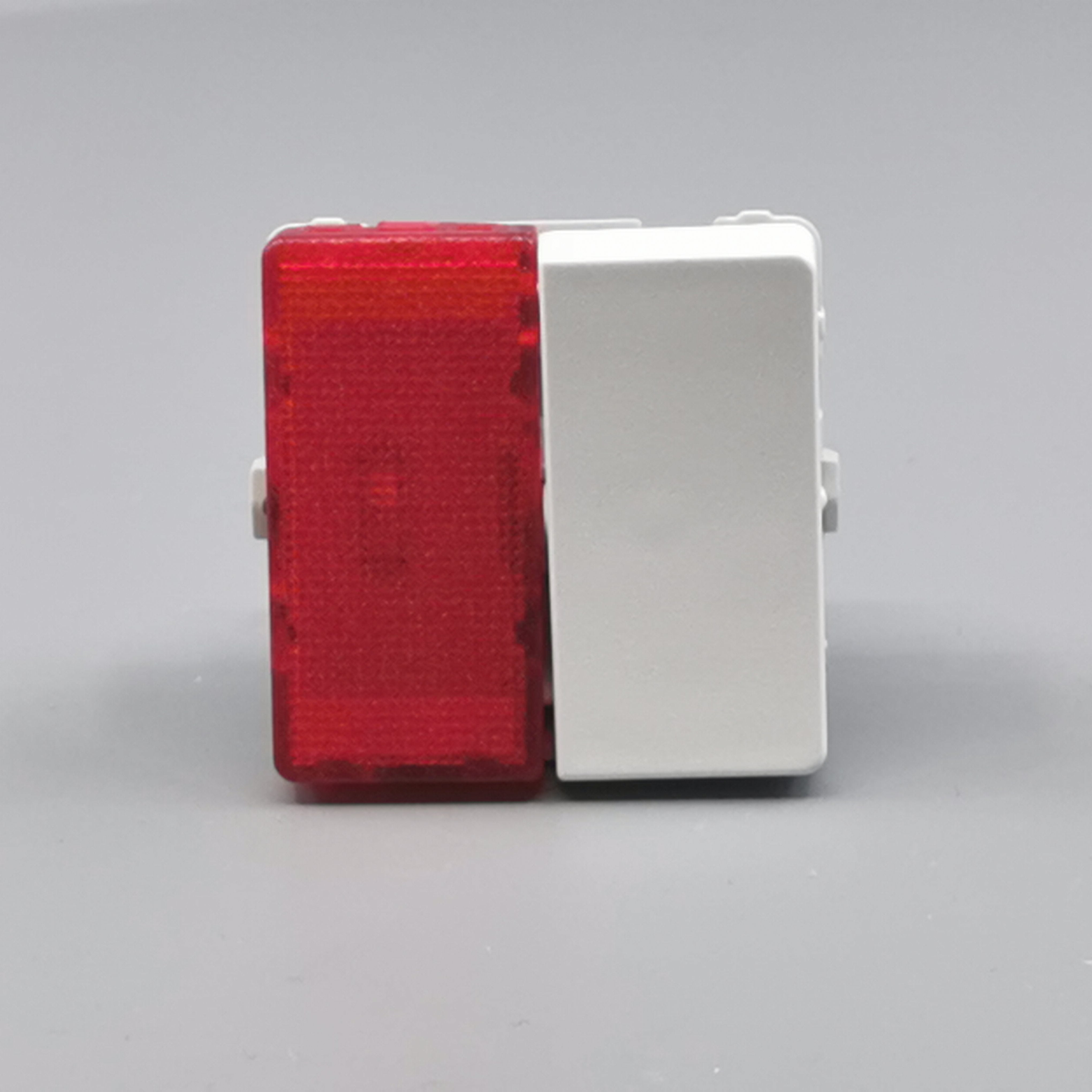 LK Fuga afbryder med rød LED lampe 1-pol 16A - hvid