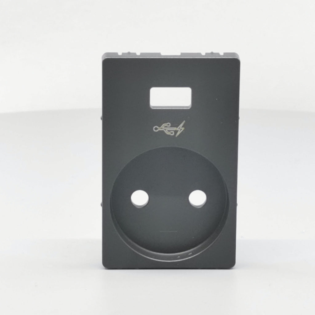 Fuga afdækning stokkontakt u/j med 5V USB koksgrå
